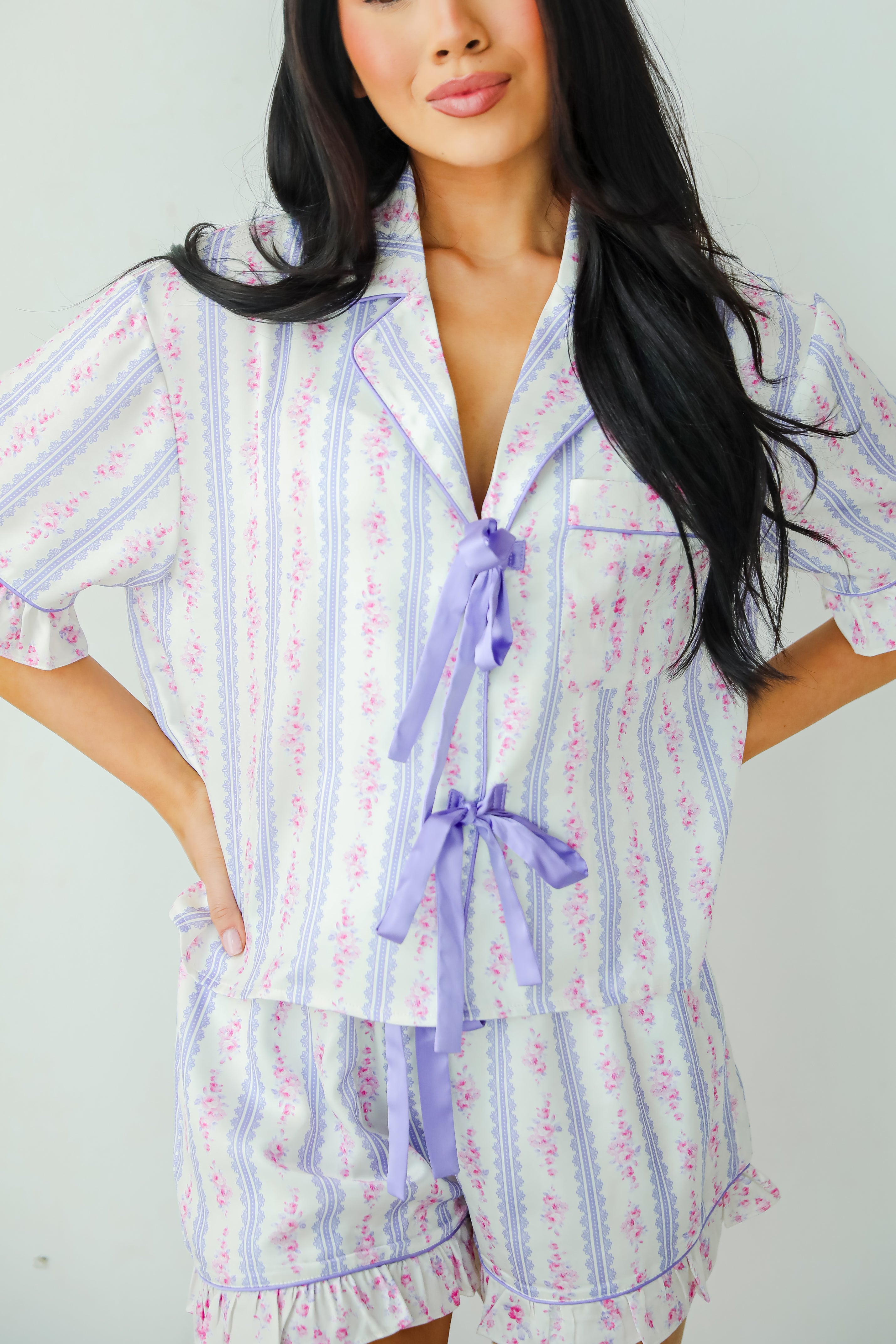 Dreaming Of You Purple Floral Pajama Top