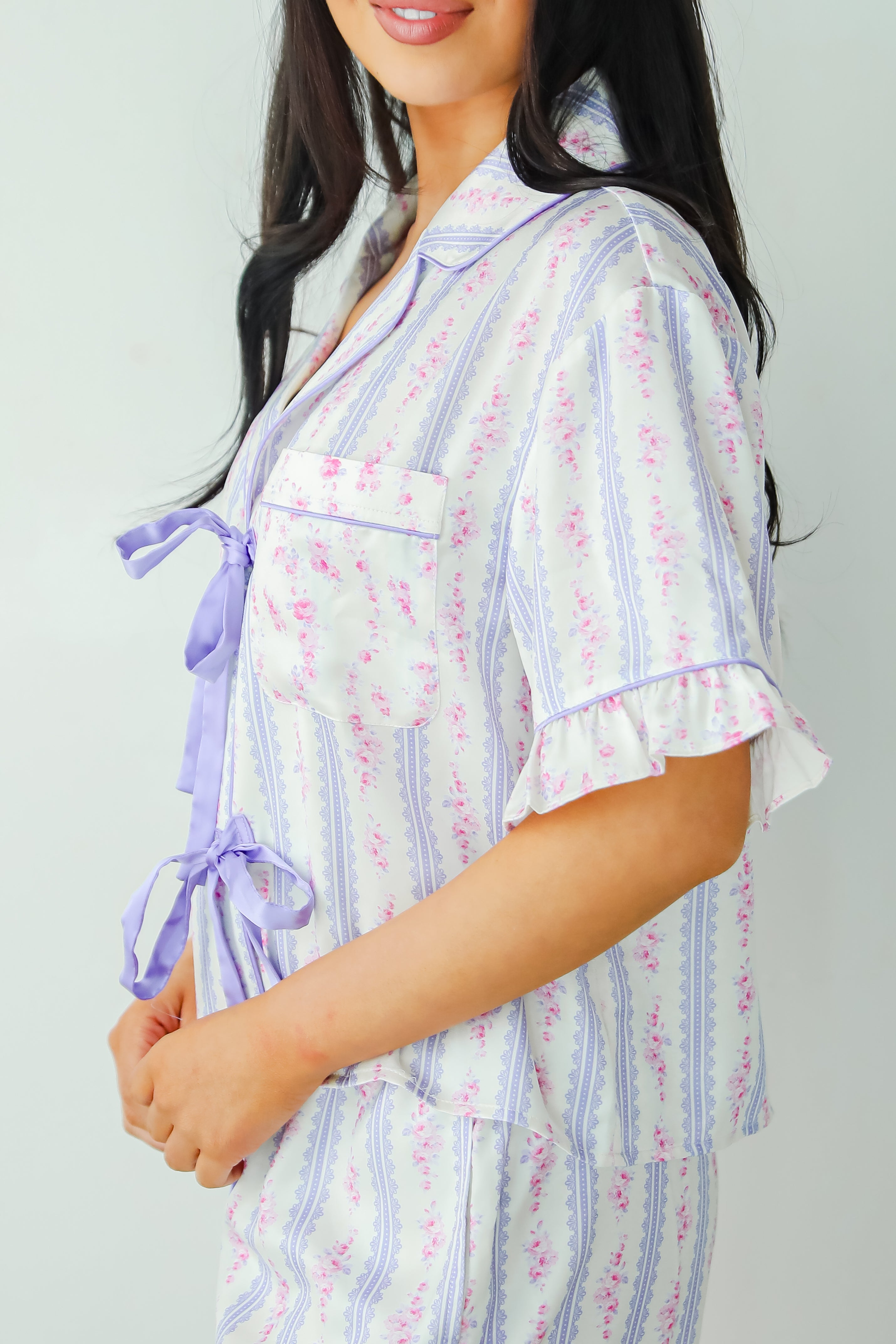 Dreaming Of You Purple Floral Pajama Top