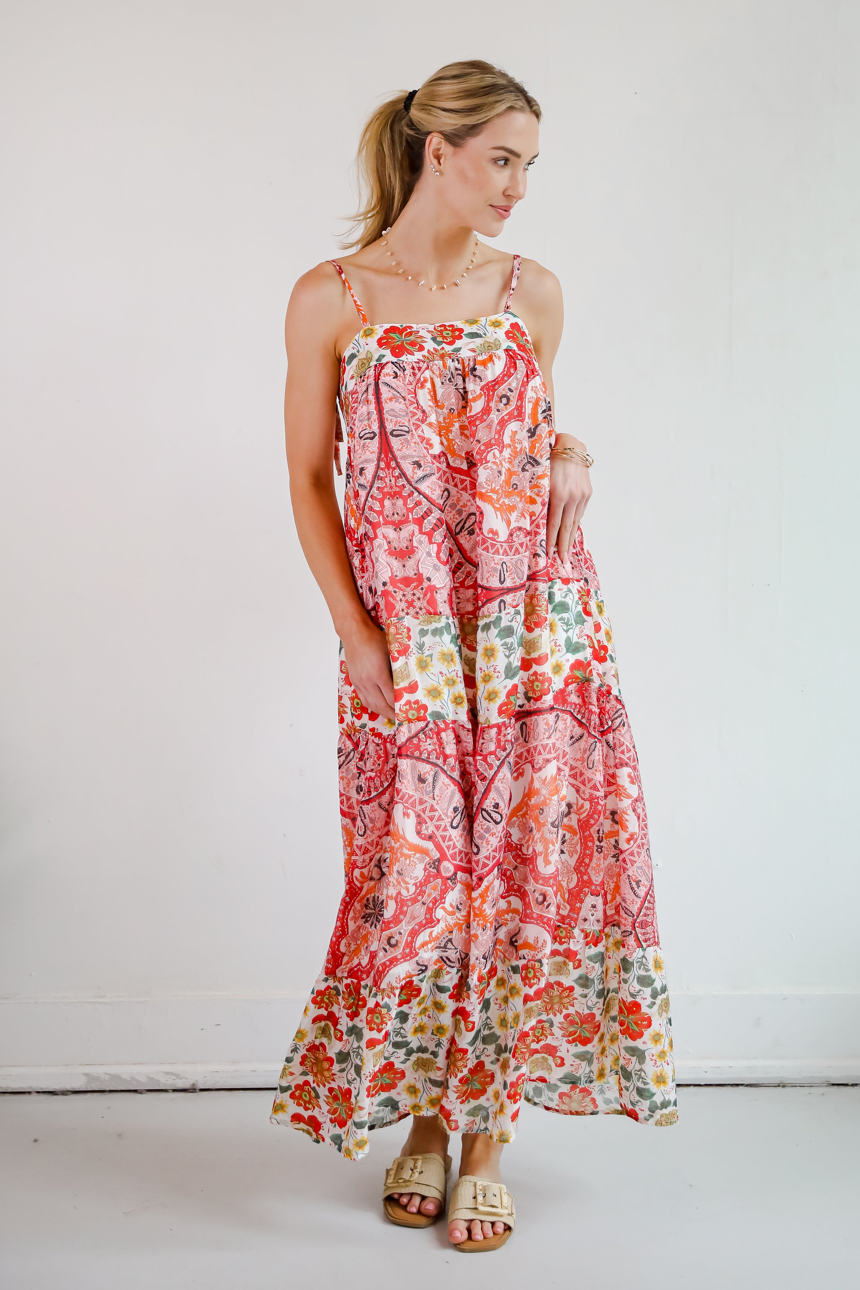 Everlasting Bliss Red Floral Maxi Dress