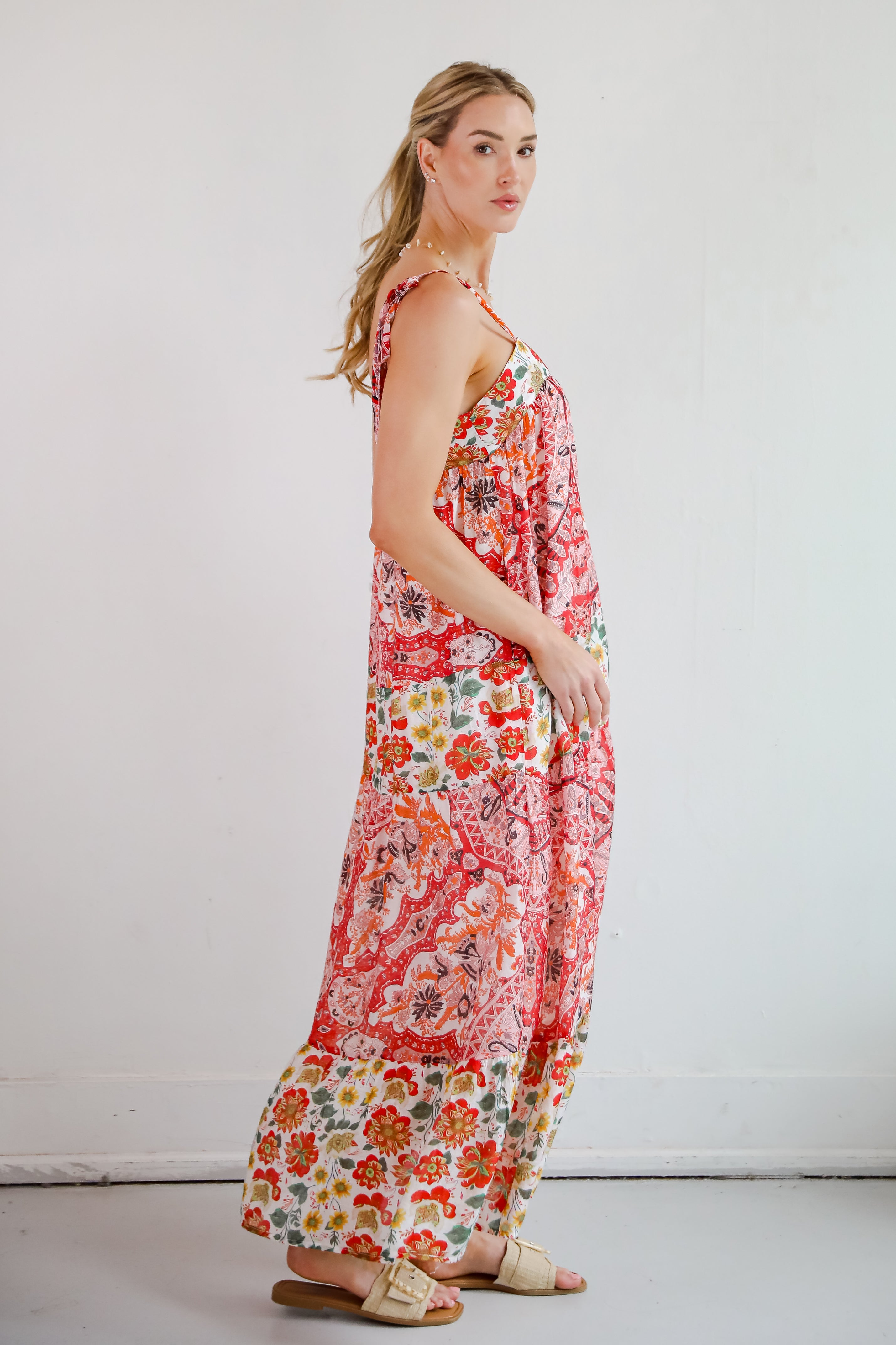 Everlasting Bliss Red Floral Maxi Dress