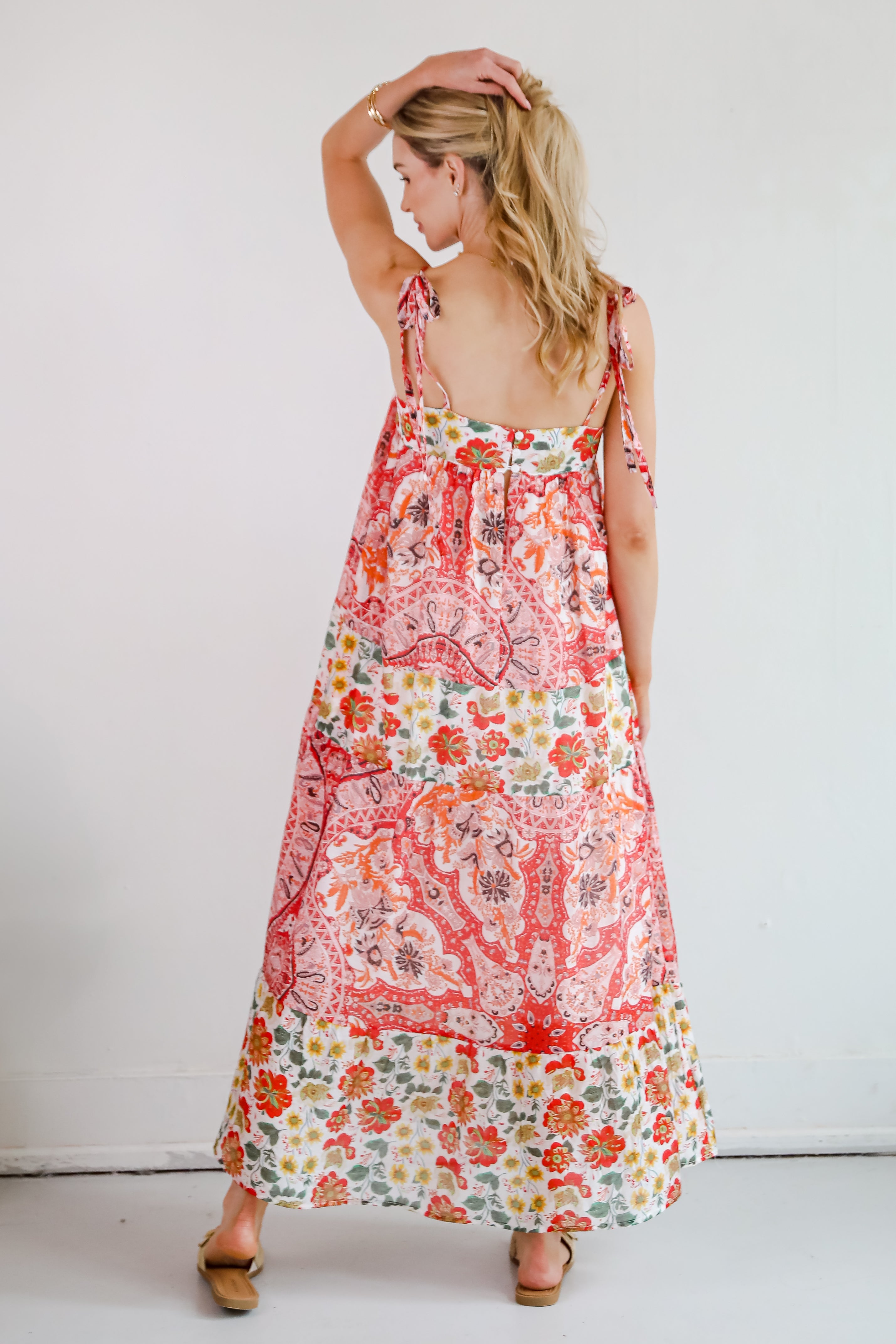 Everlasting Bliss Red Floral Maxi Dress