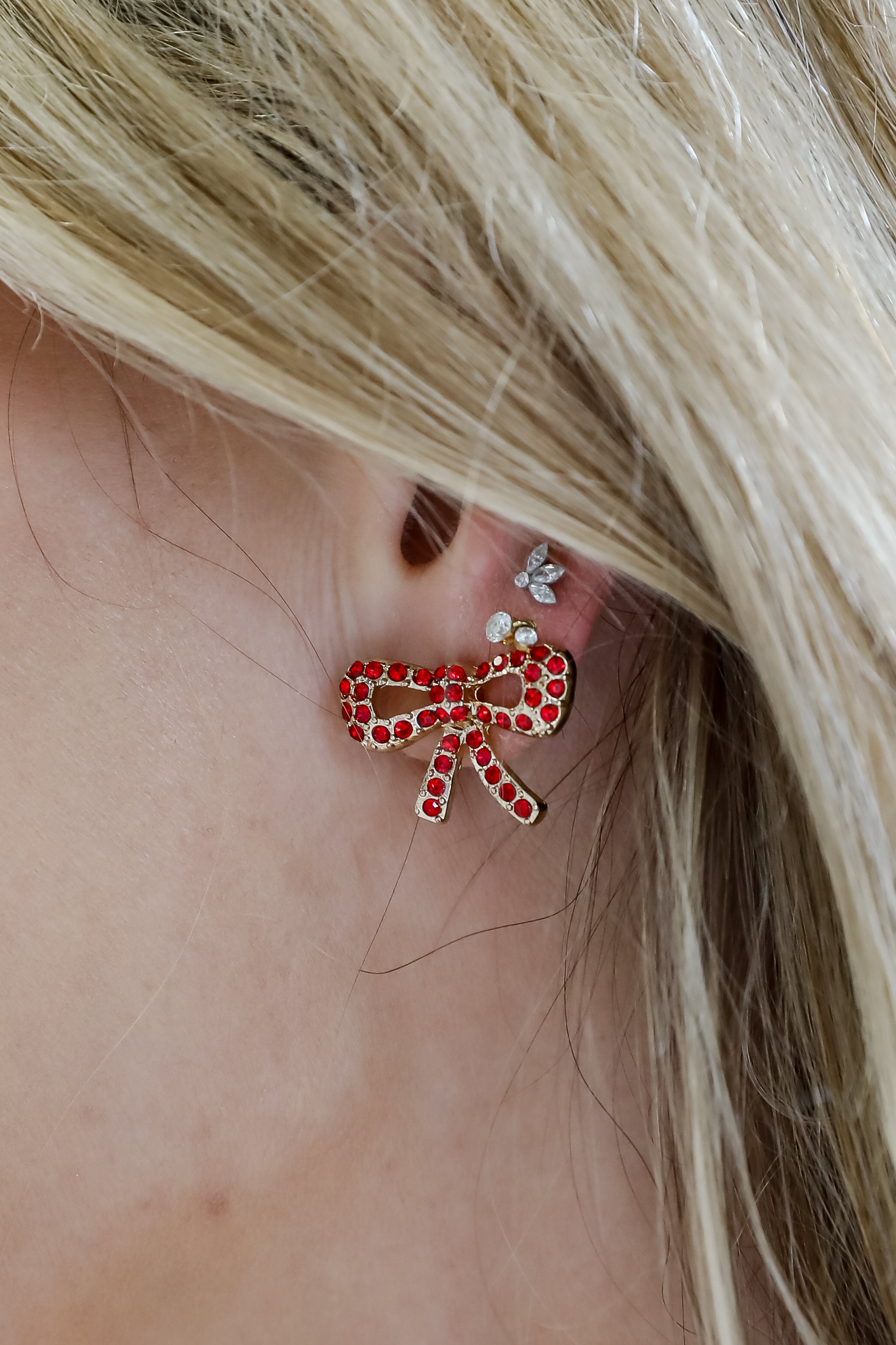 Maeve Rhinestone Bow Earrings