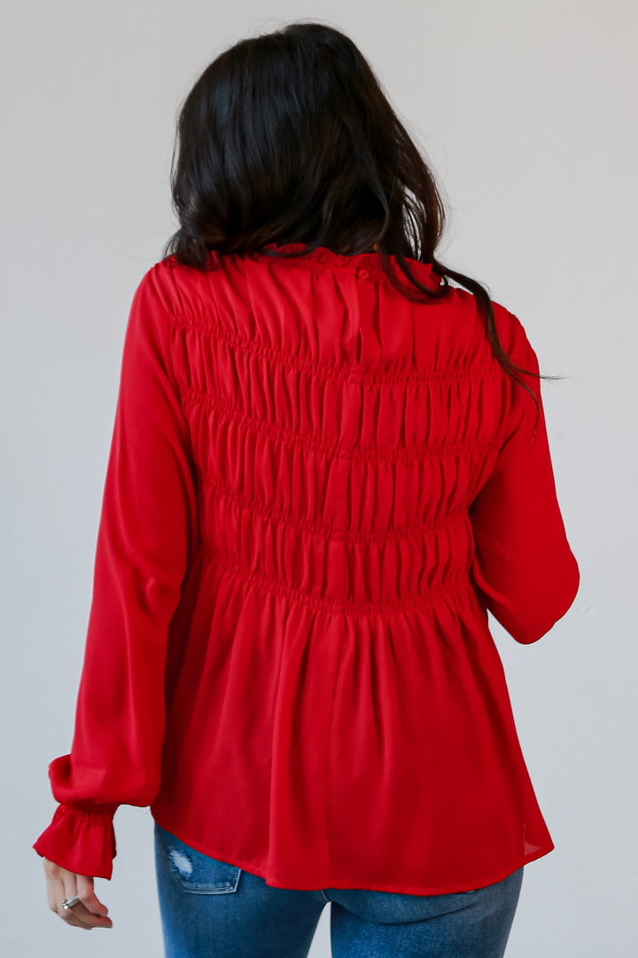 womens red blouses