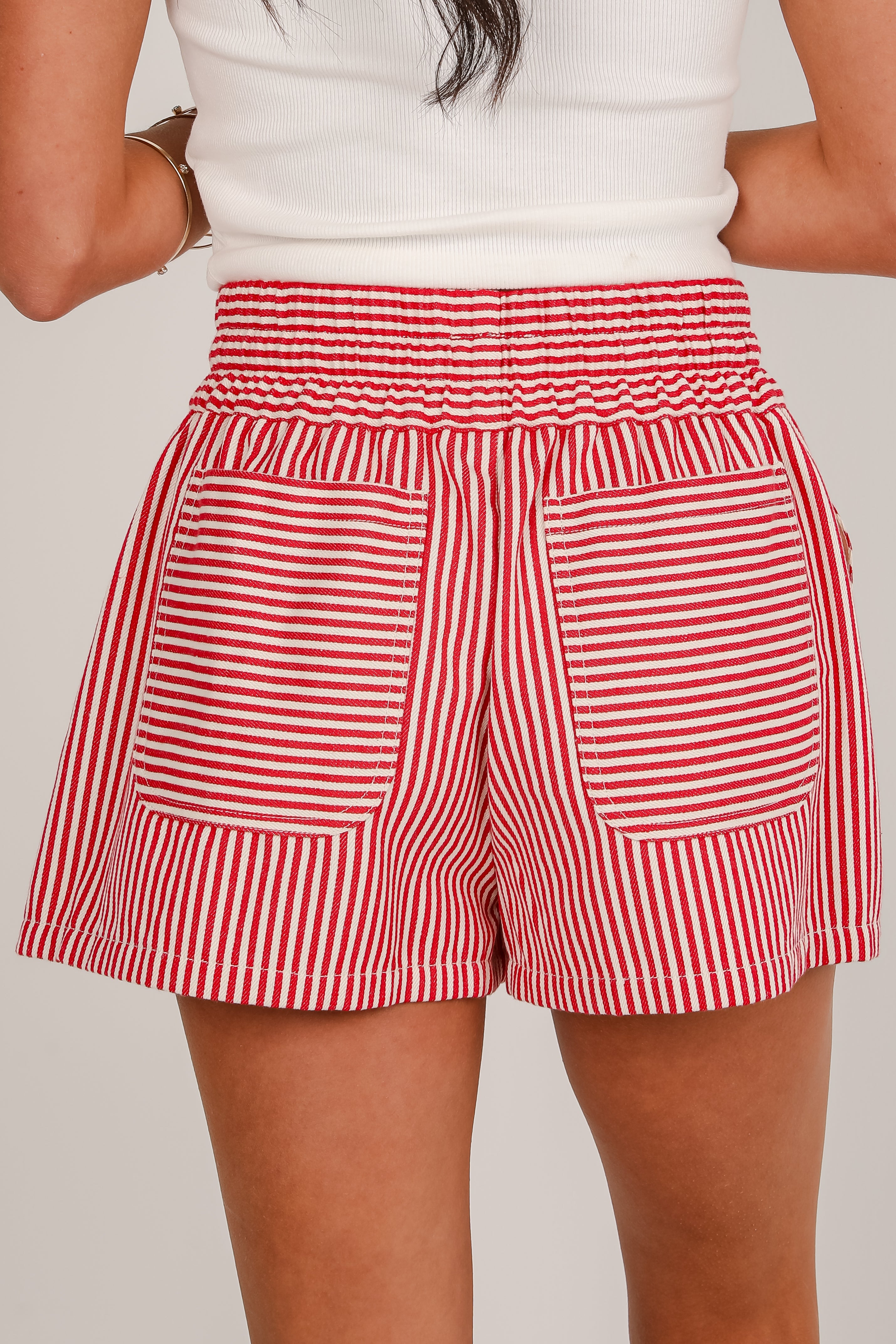 Born To Be Free Red Striped Skort