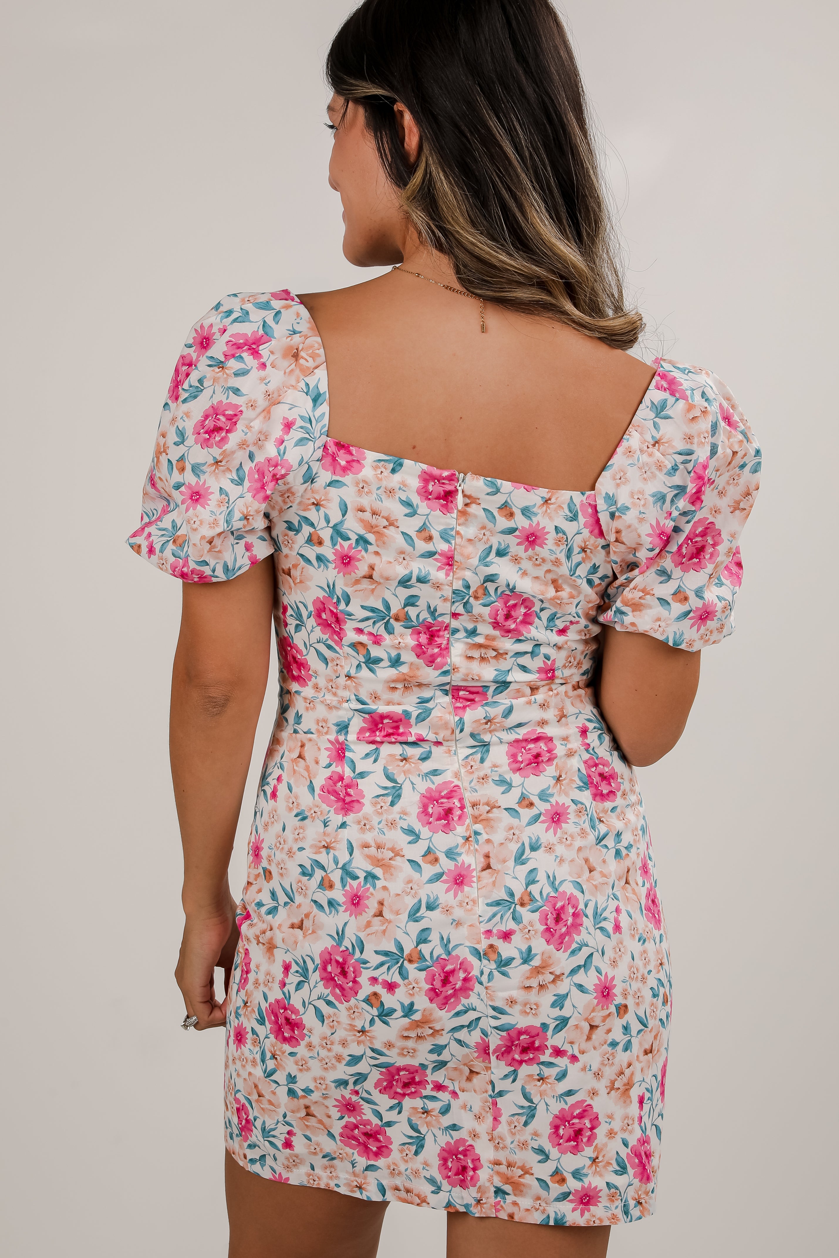 Give It A Go Pink Floral Mini Dress