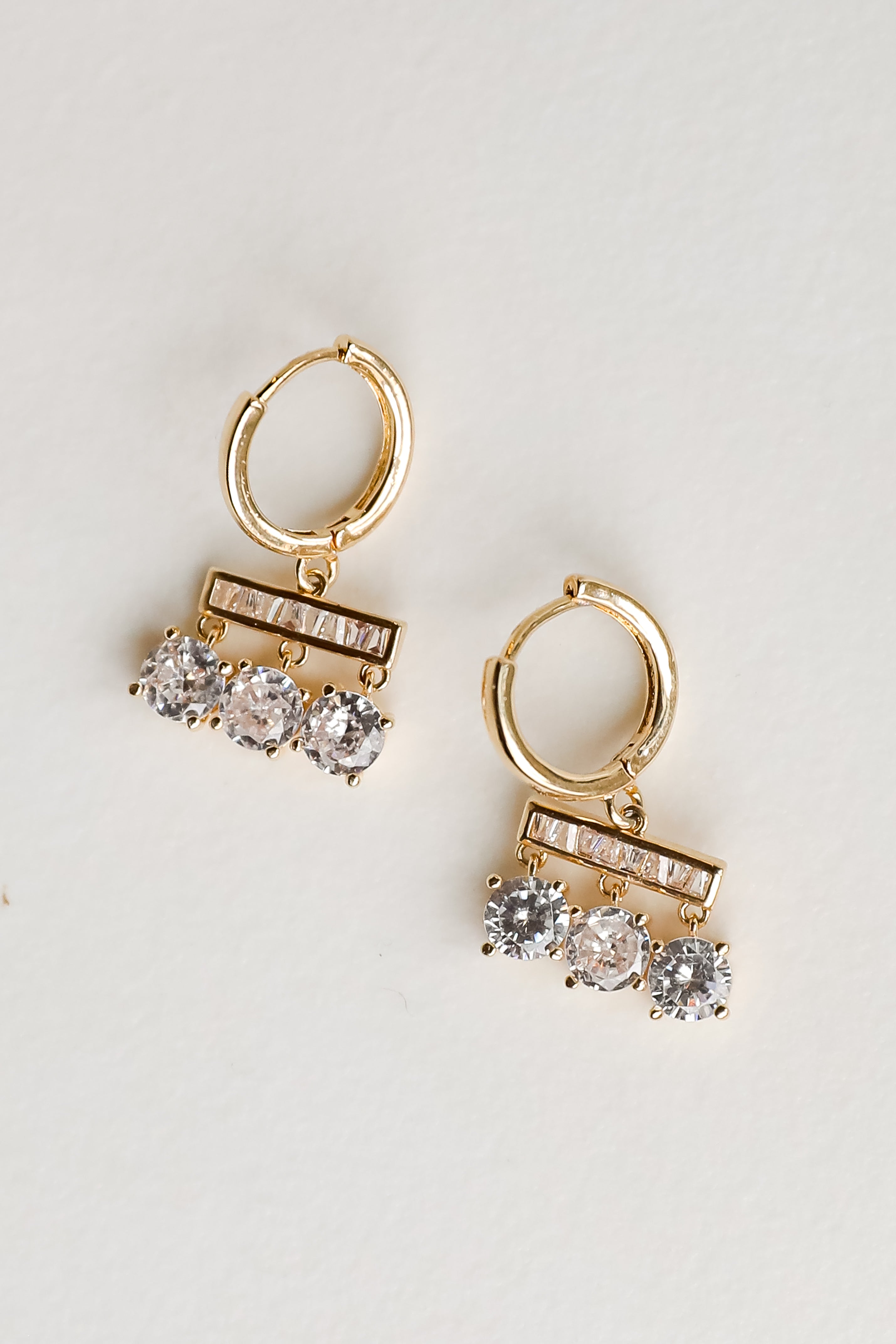 FINAL SALE - Reagan Gold Rhinestone Mini Hoop Earrings