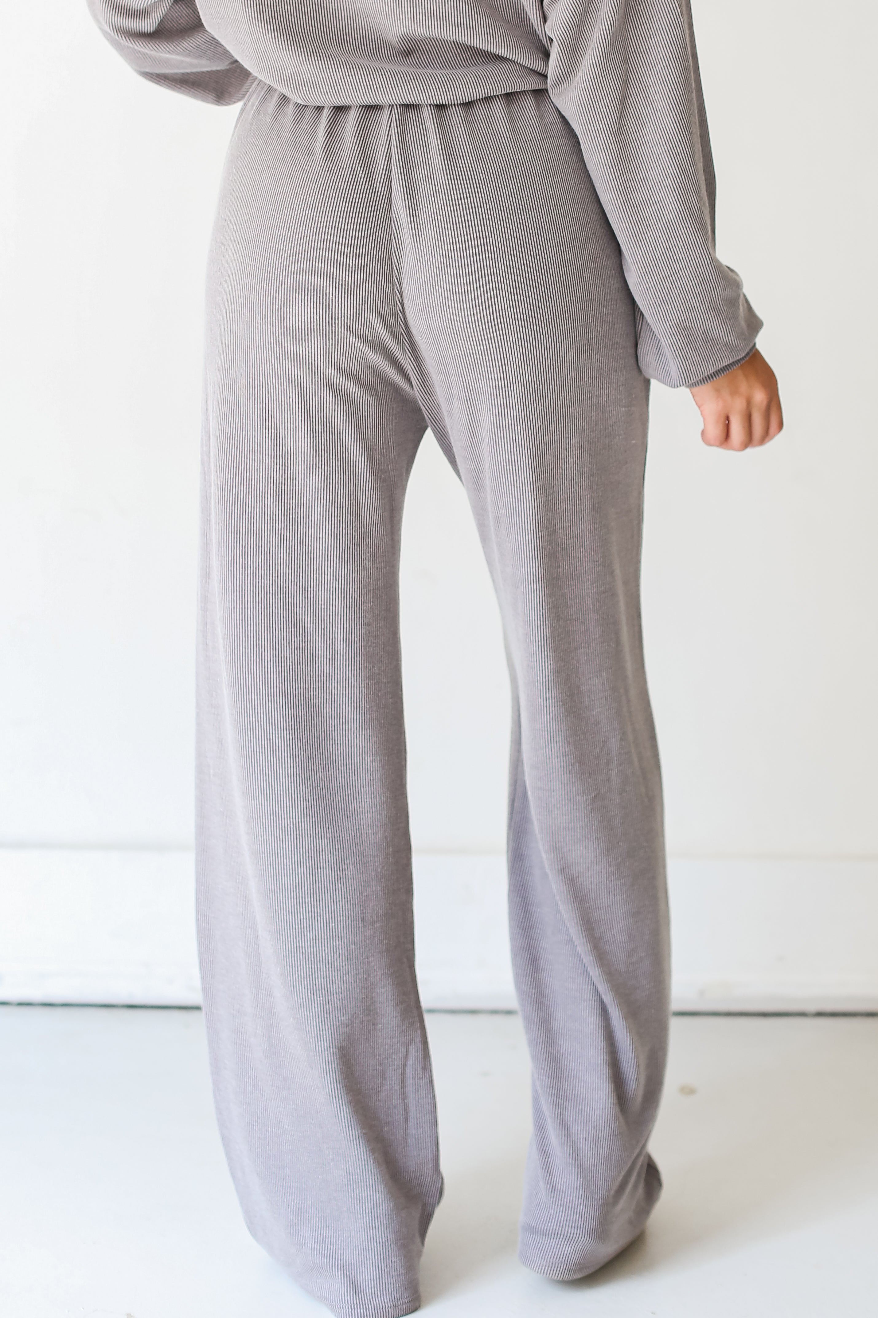grey Corded Lounge Pants back view