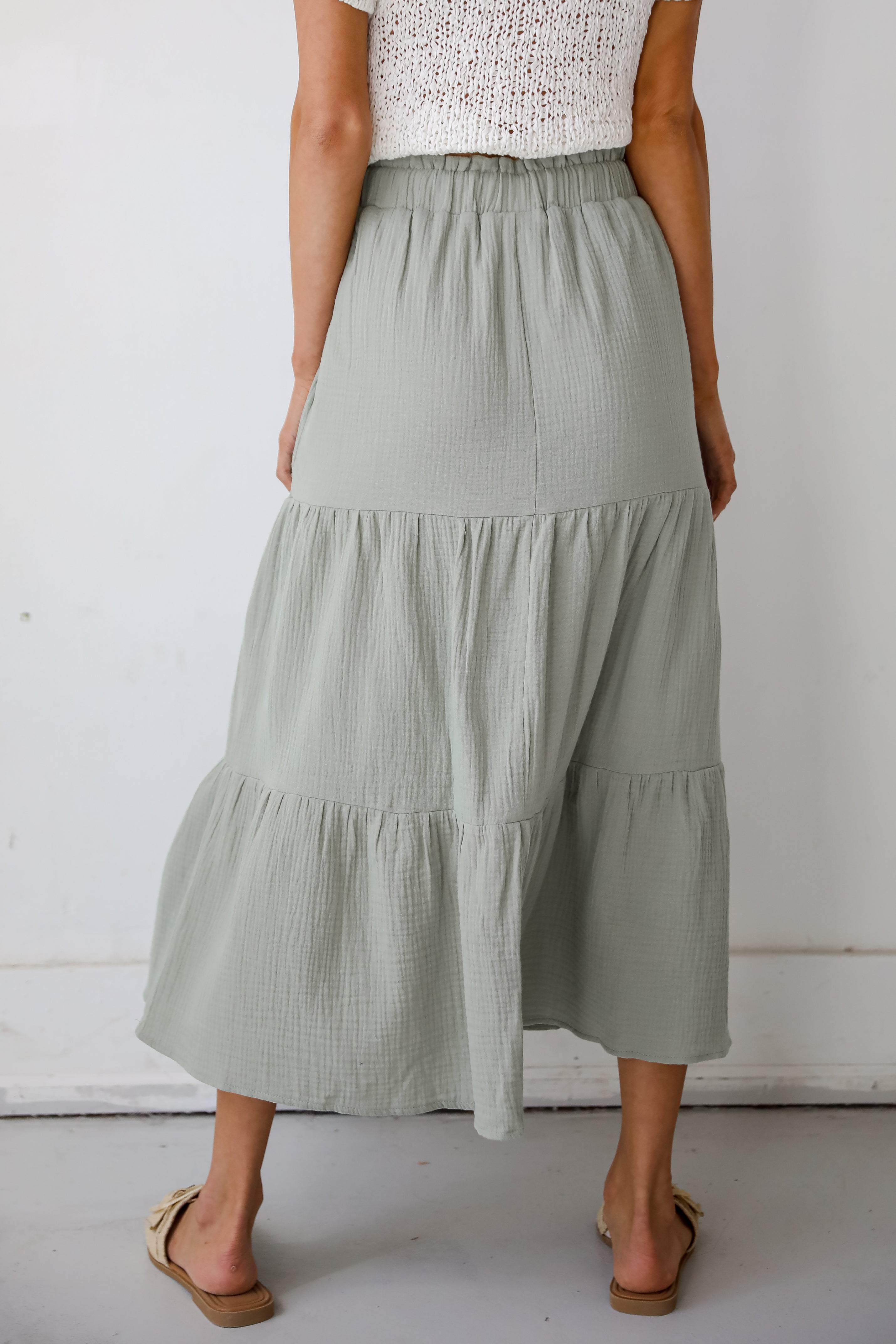 Just Breezing Through Linen Tiered Maxi Skirt