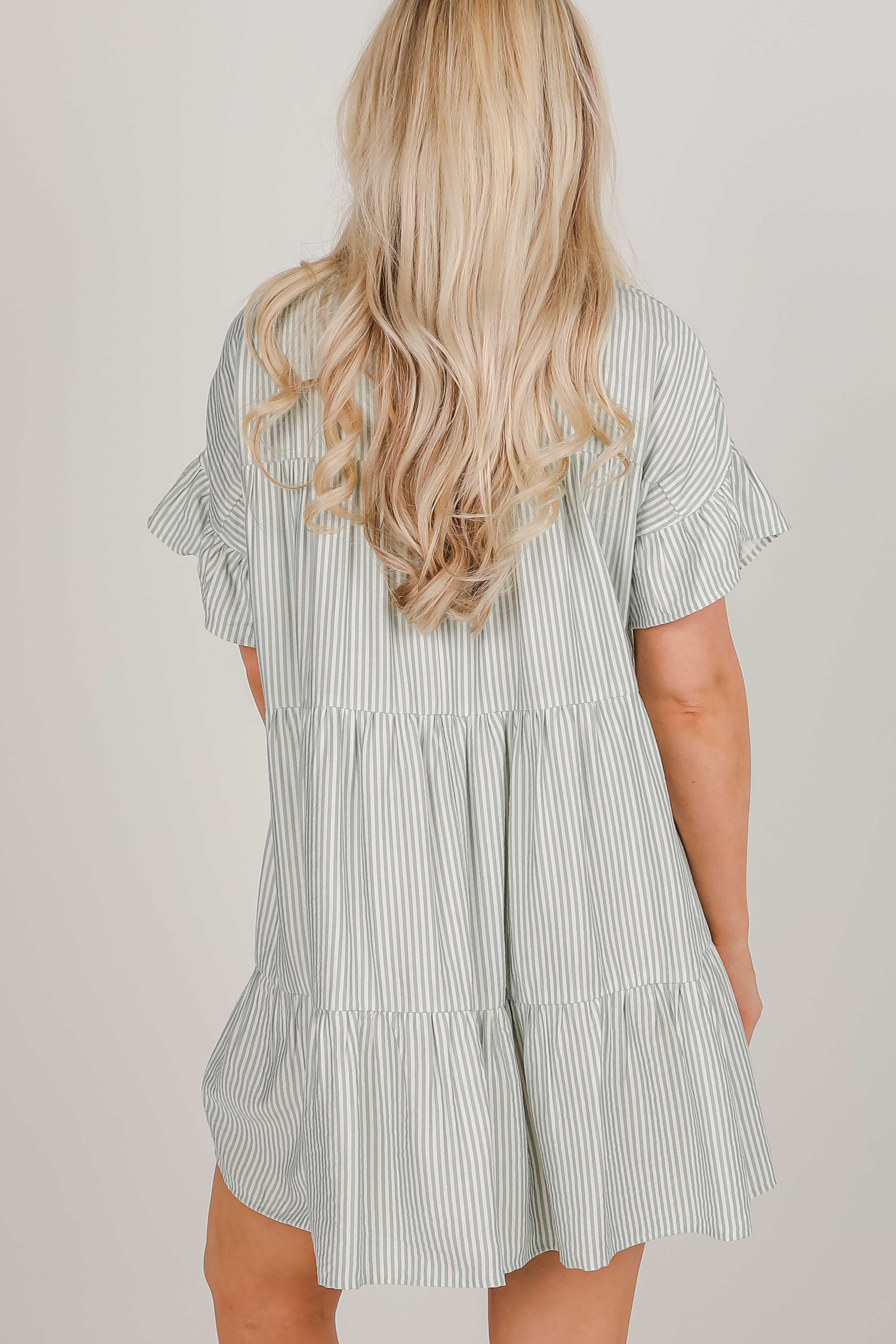 Perfect Pace Striped Tiered Mini Dress