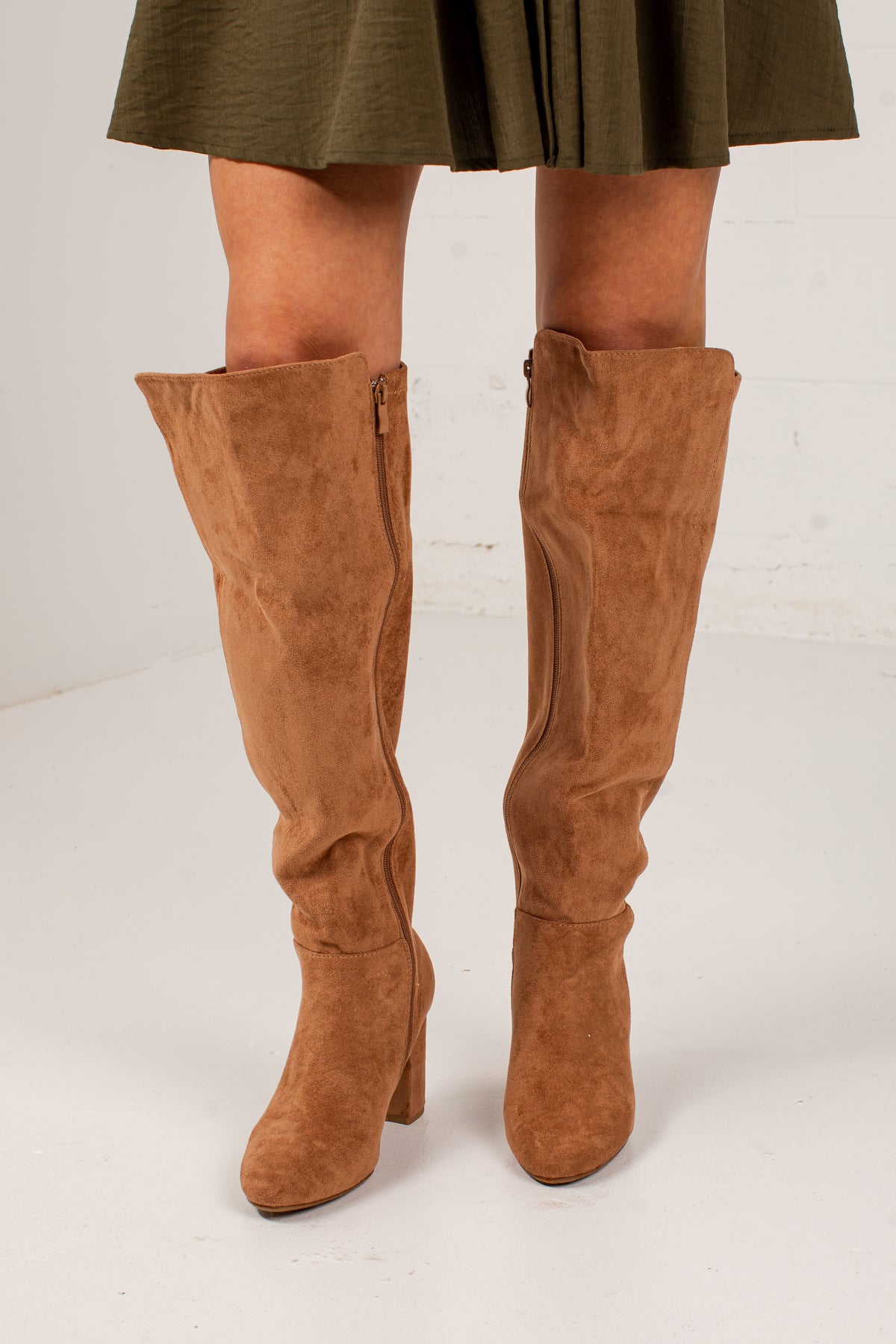 Main Street Suede Camel Tall Boots