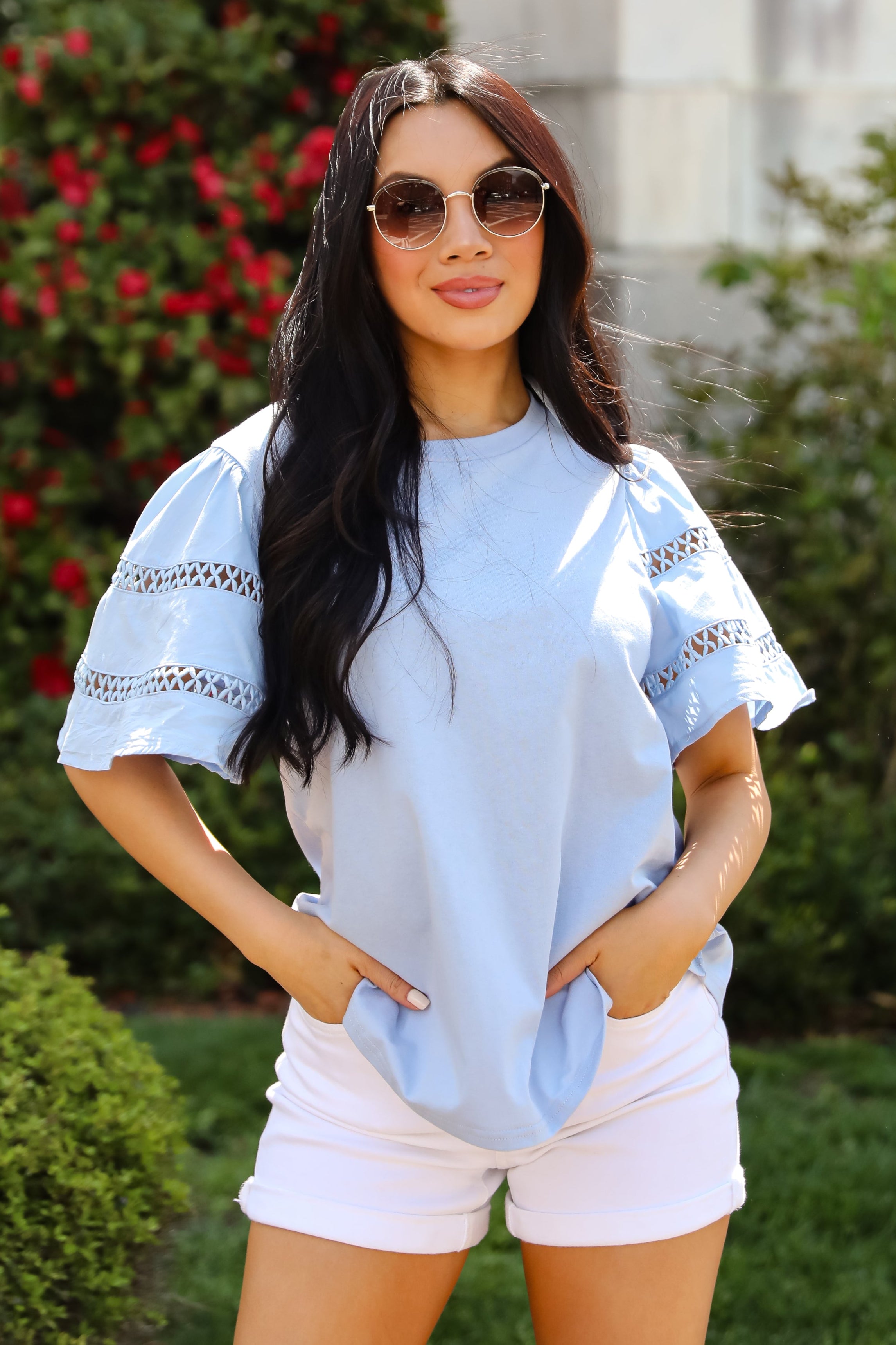 Effective Charm Flutter Sleeve Blouse