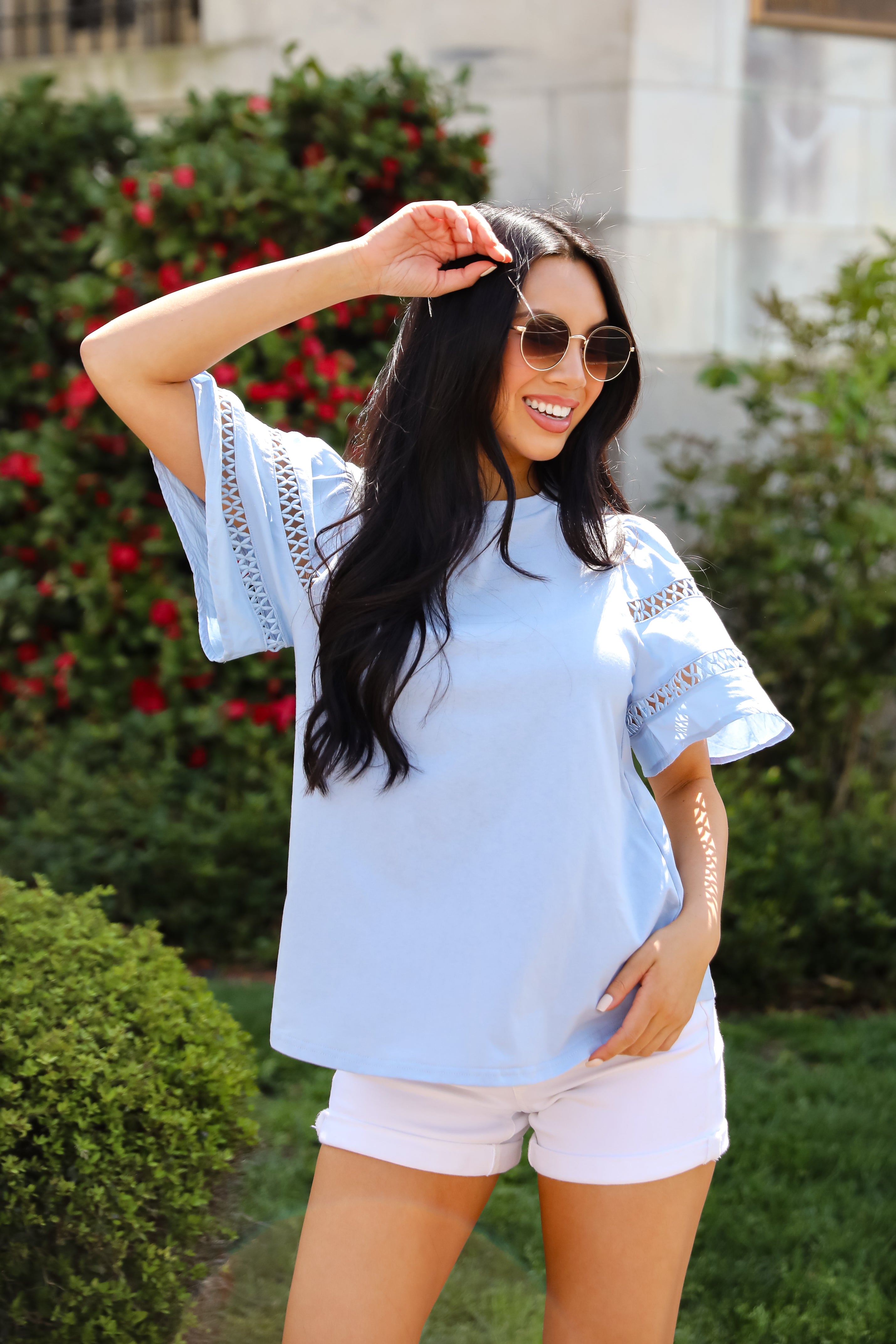 Effective Charm Flutter Sleeve Blouse