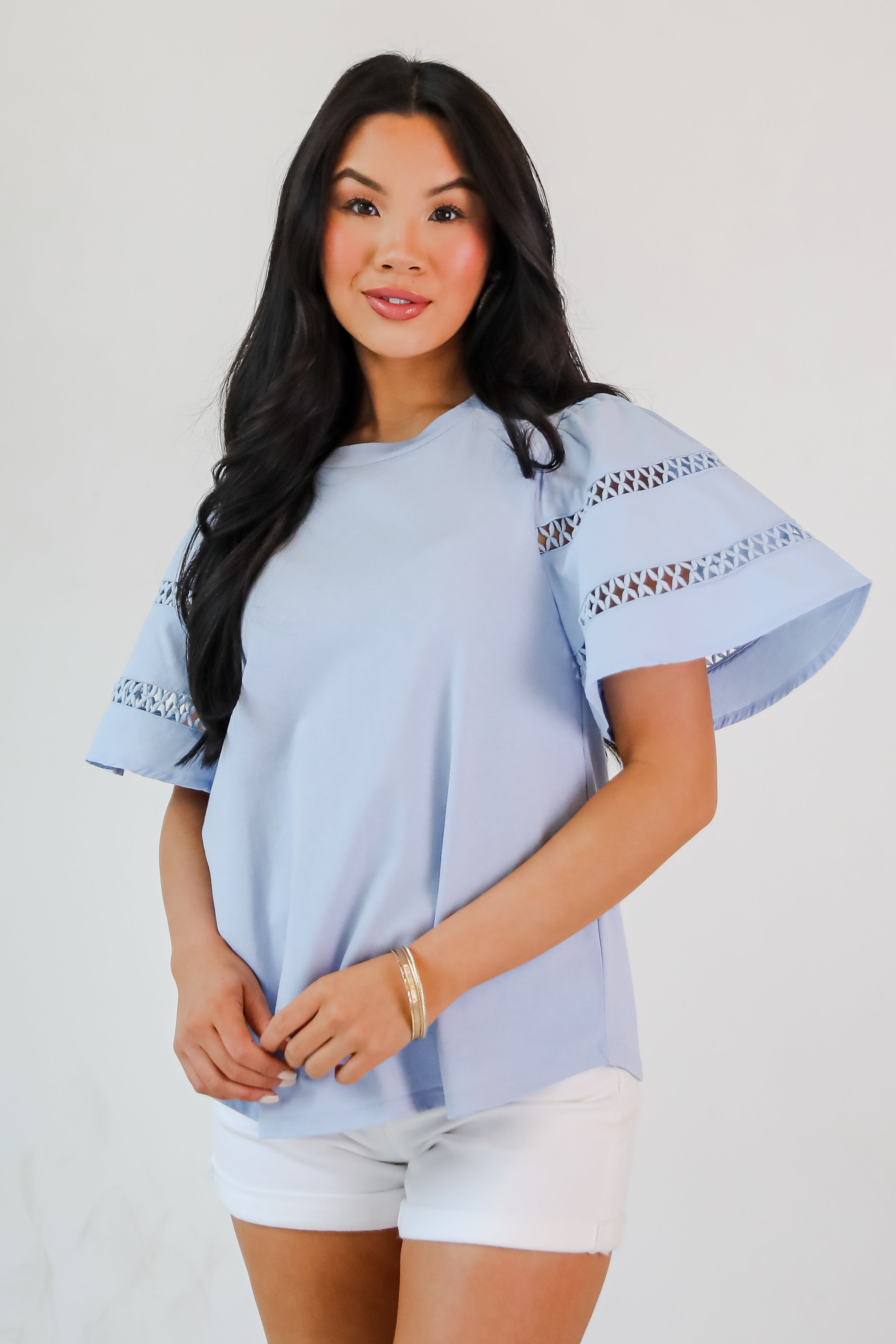 Effective Charm Flutter Sleeve Blouse