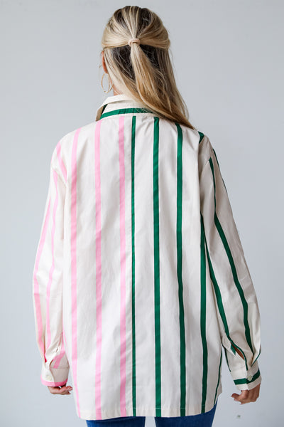 striped button up