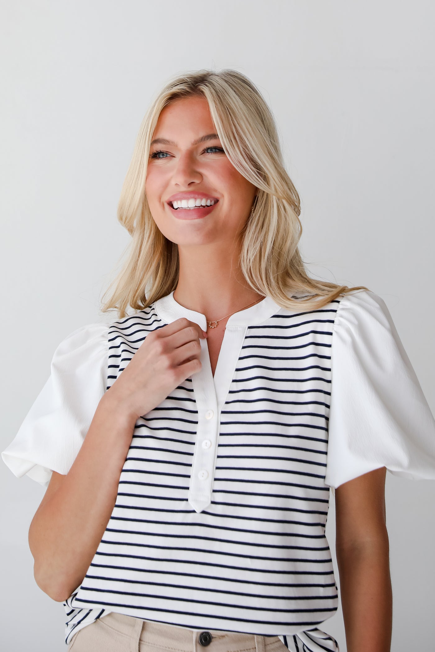 white striped blouse