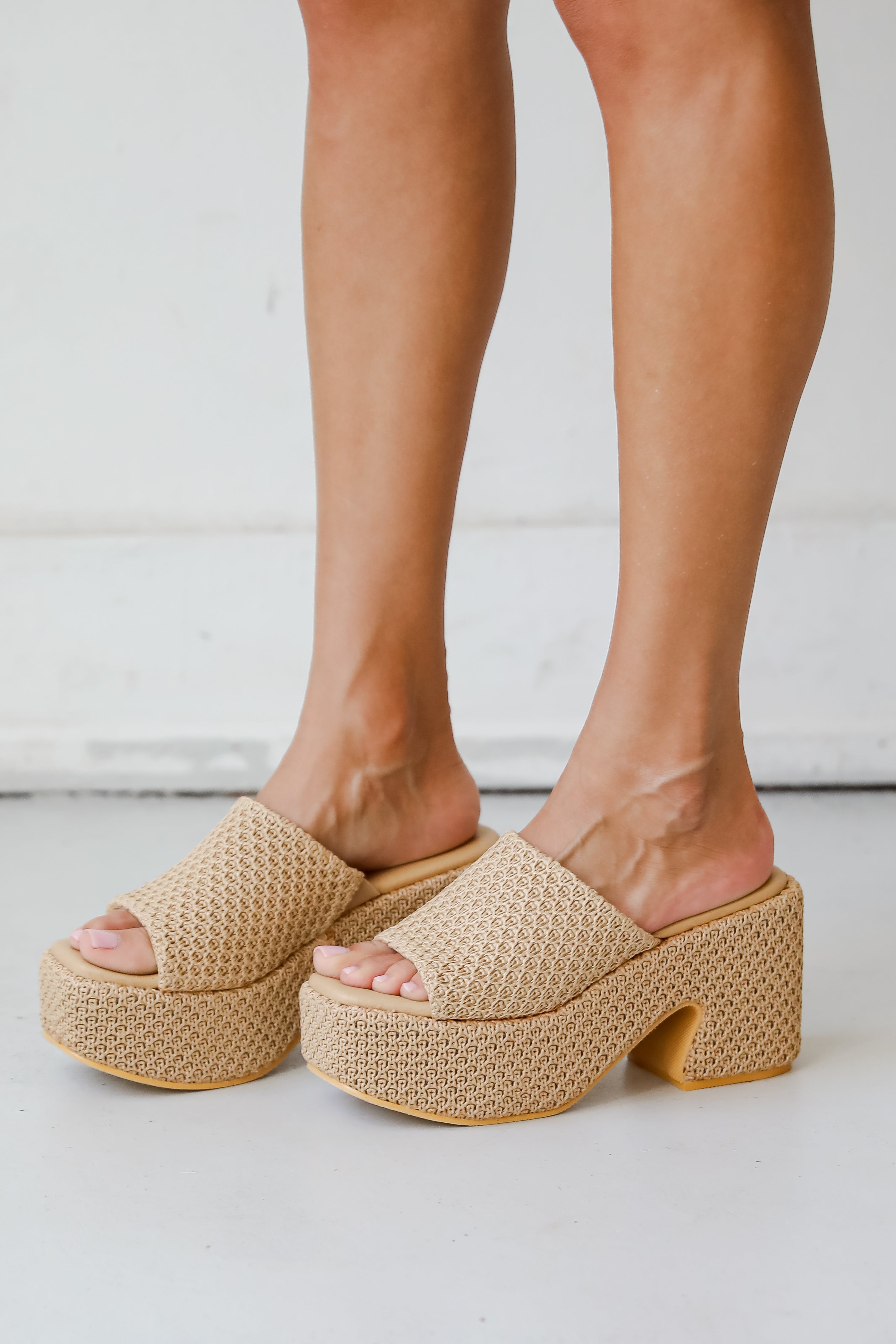 Tan Platform Slide Heels | Trendy Shoes For Women | ShopDressUp â Dress Up