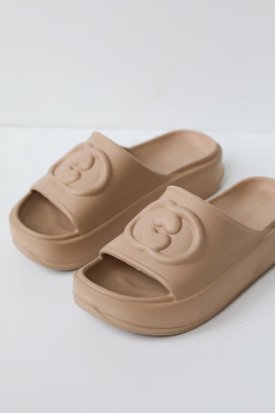 Natural Platform Slide Sandals for women Resort Life Natural Platform Slide Sandals