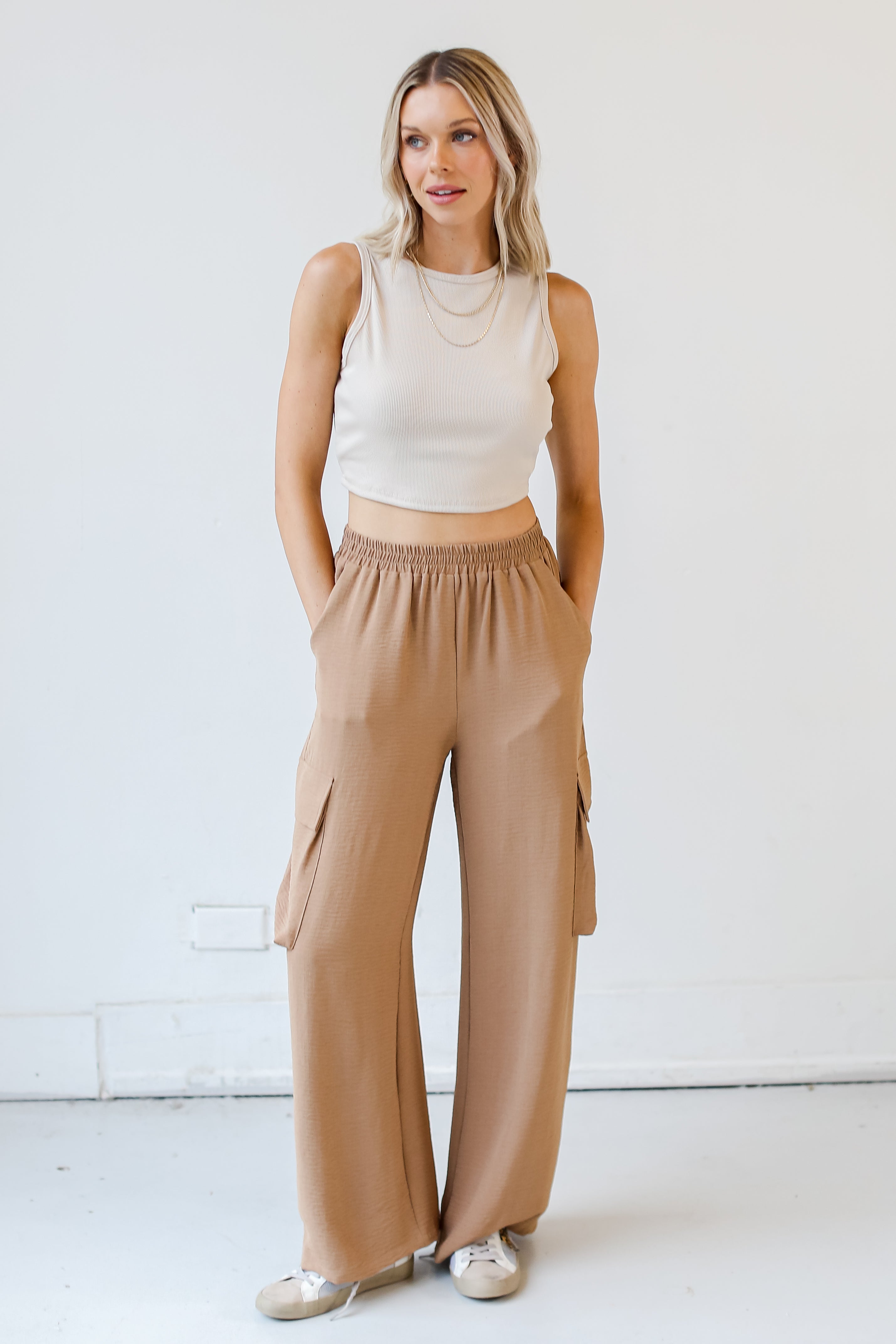 Cargo Wide Leg Pants front view