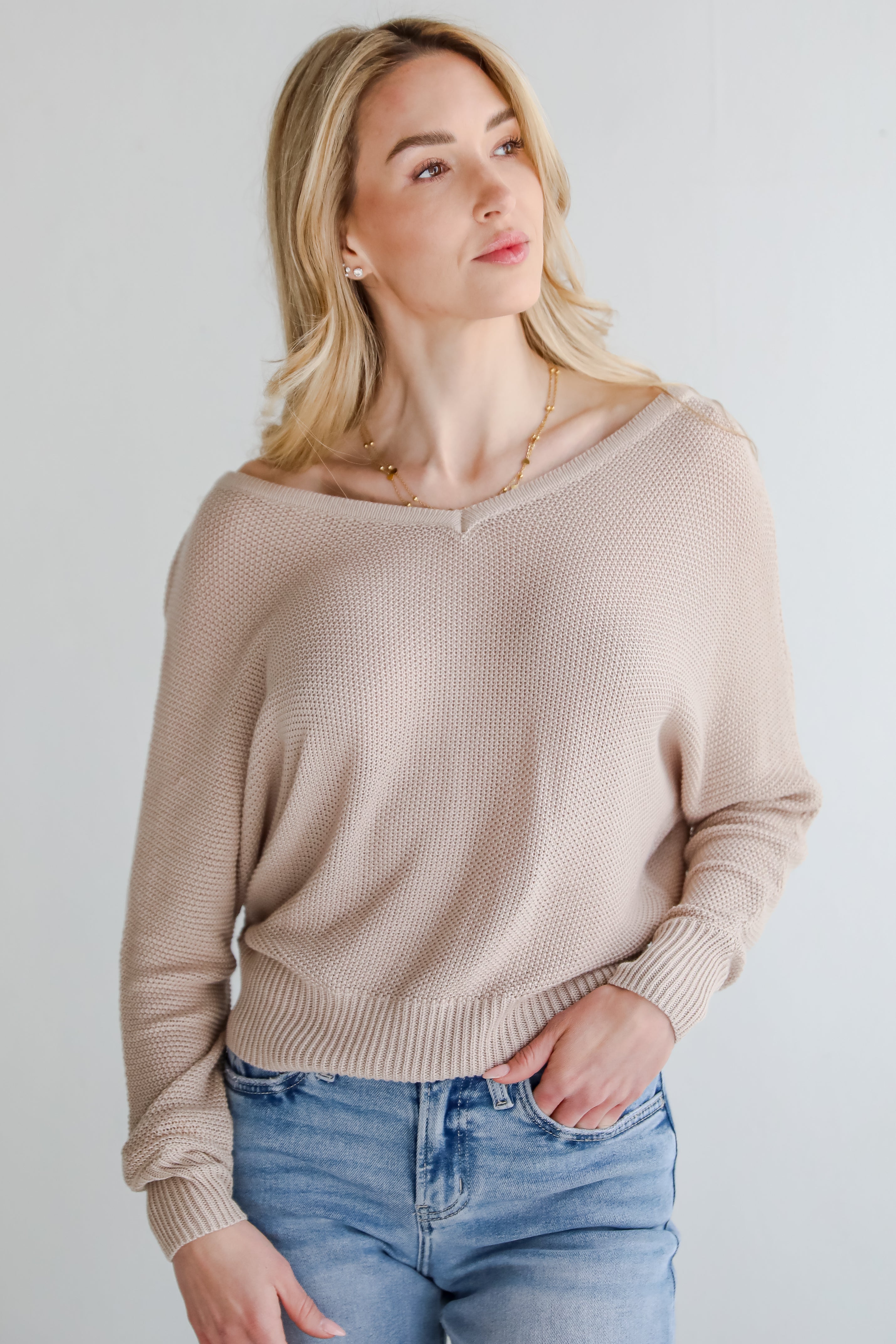 Get The Look Taupe Lightweight Knit Top