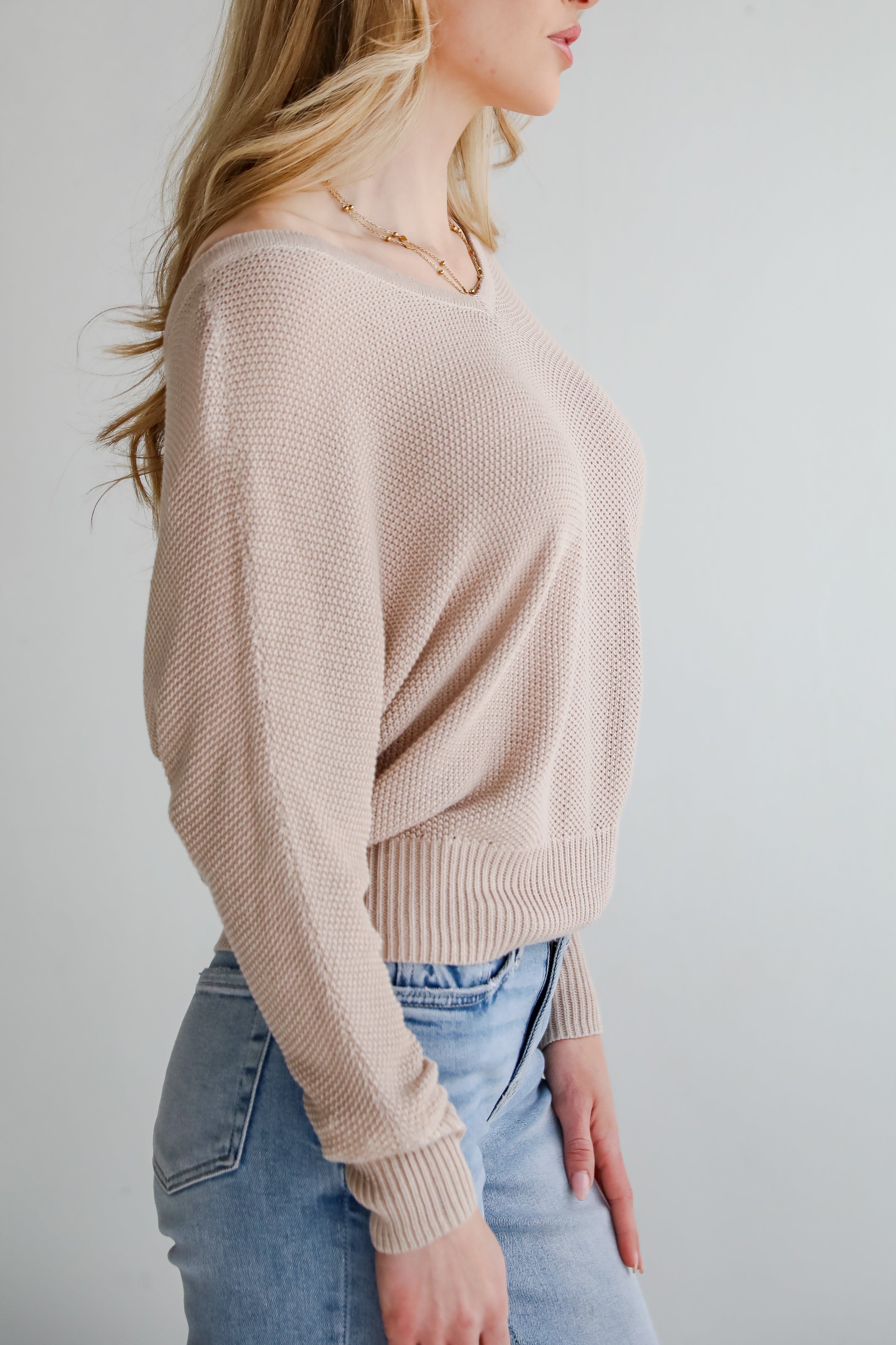 Get The Look Taupe Lightweight Knit Top