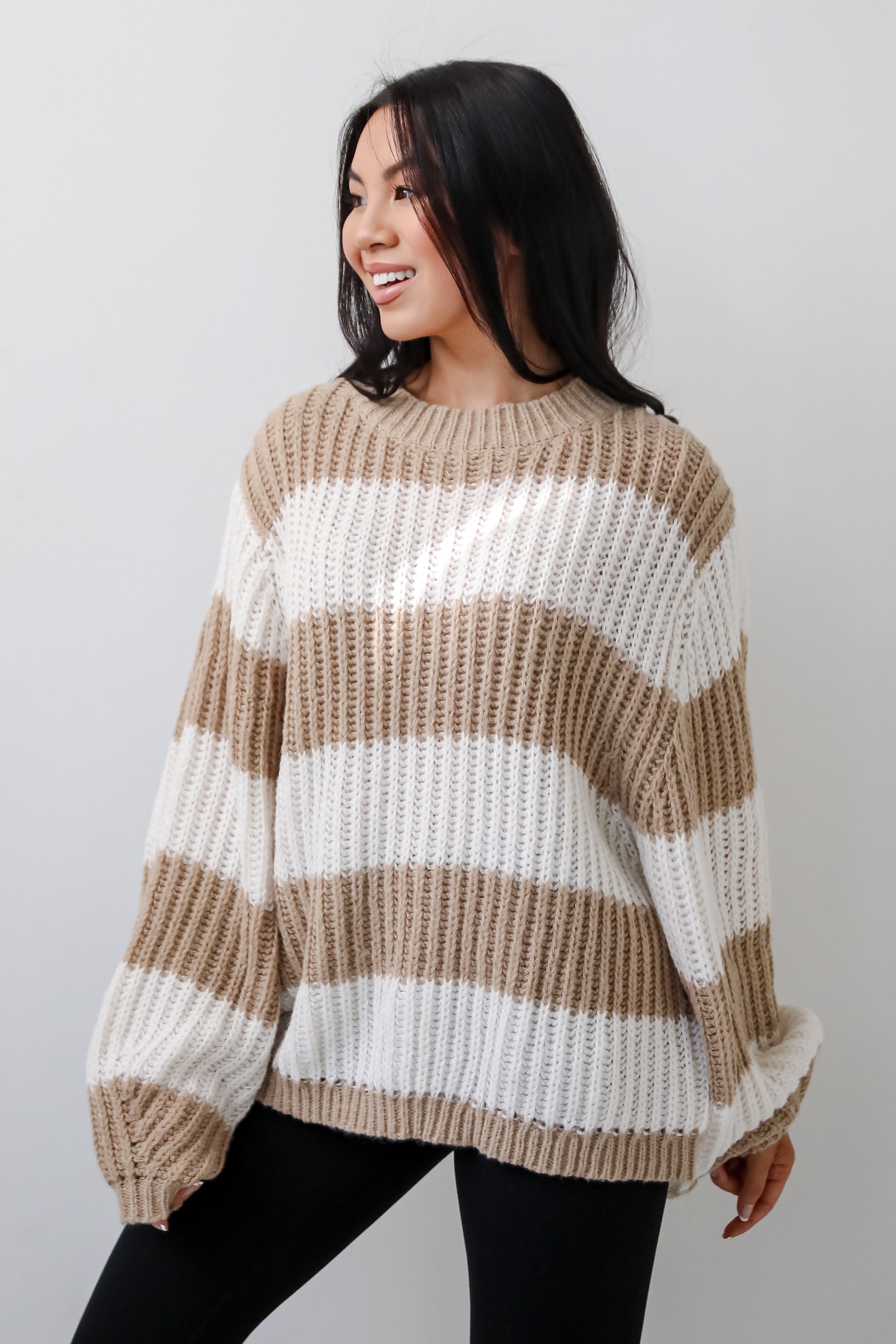 FINAL SALE - Cozy Aesthetic Striped Oversized Sweater