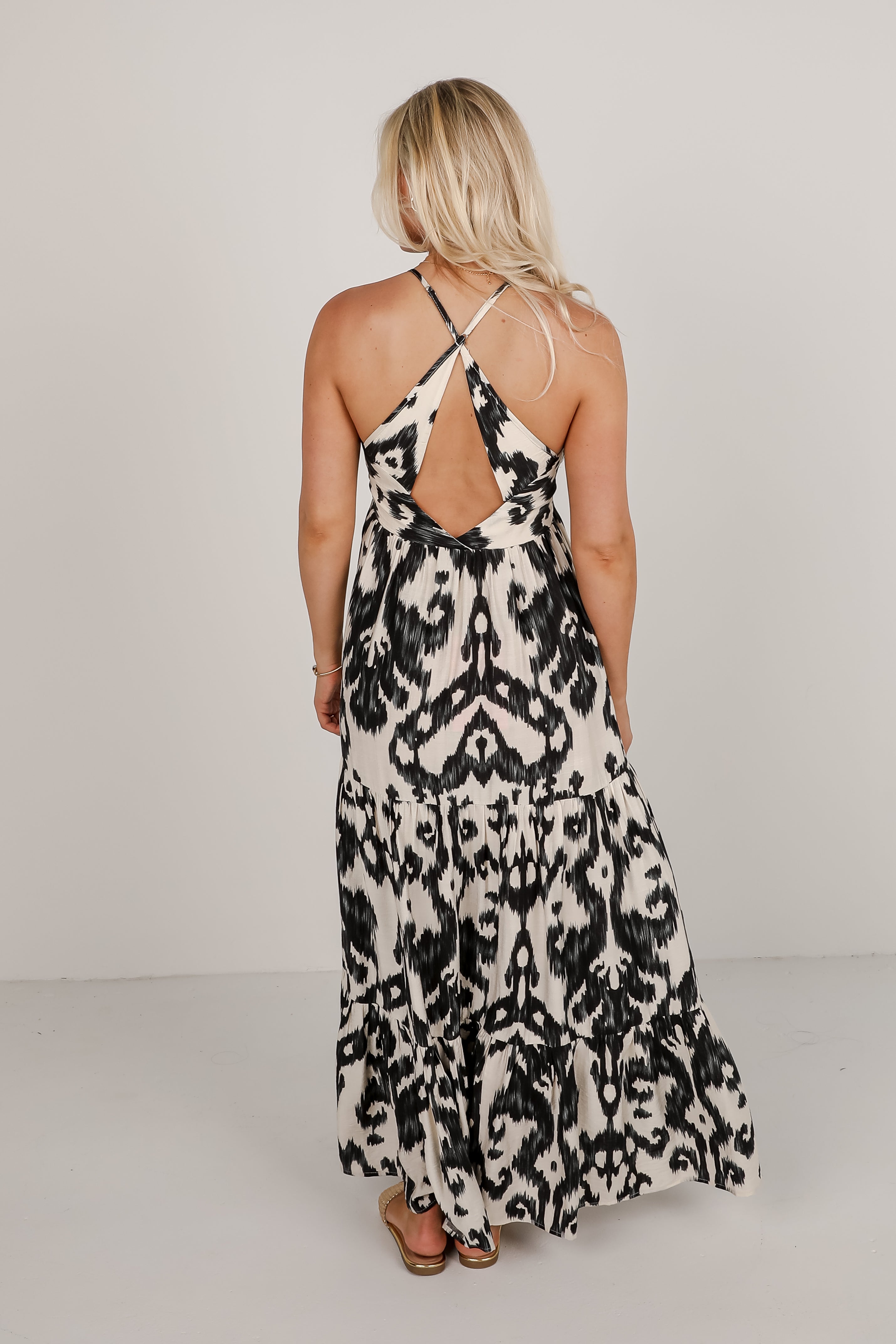All The Fun Taupe Tiered Maxi Dress