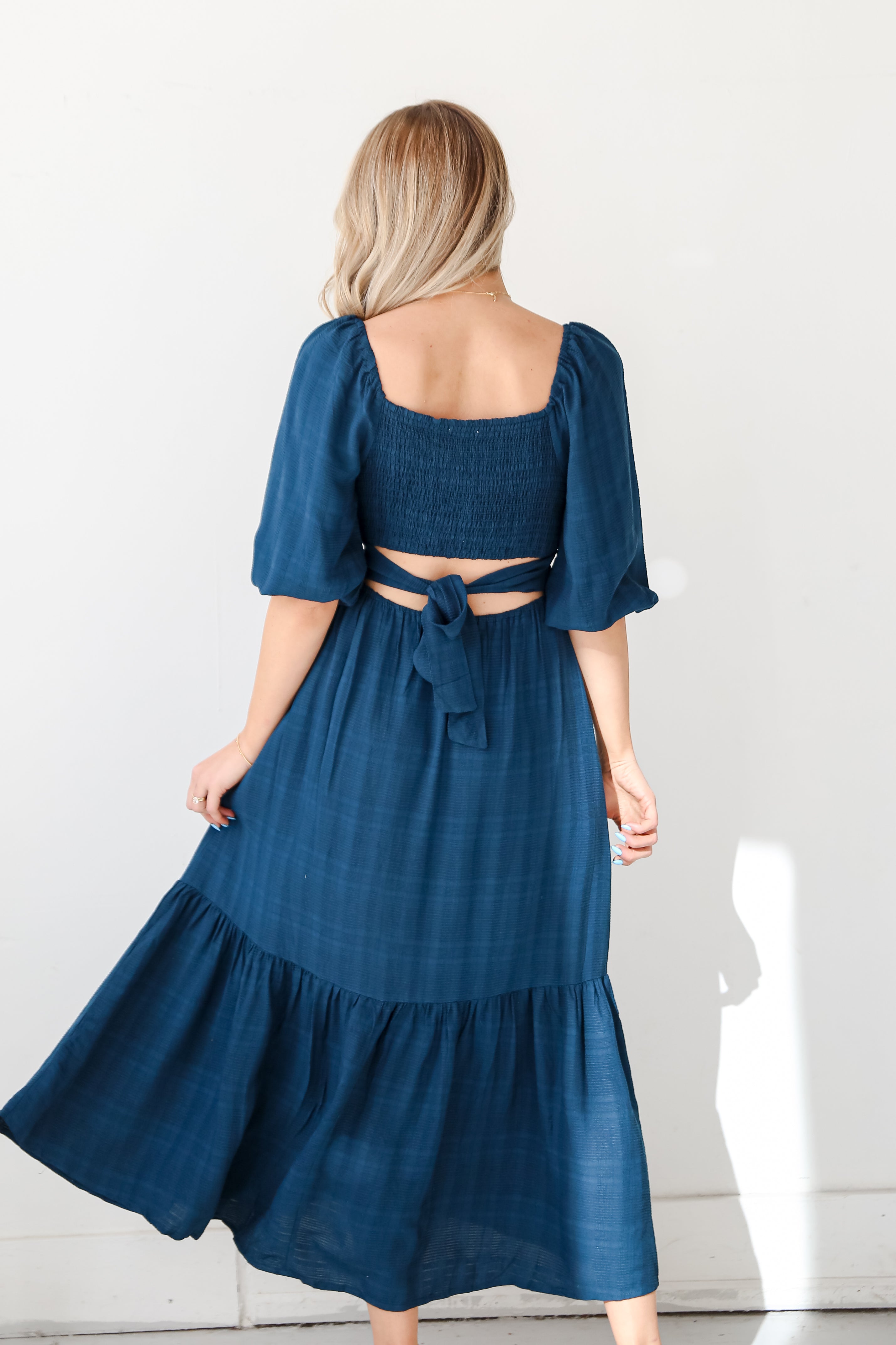 Teal Maxi Dress back view. Cheap Dresses. Online cheap dresses