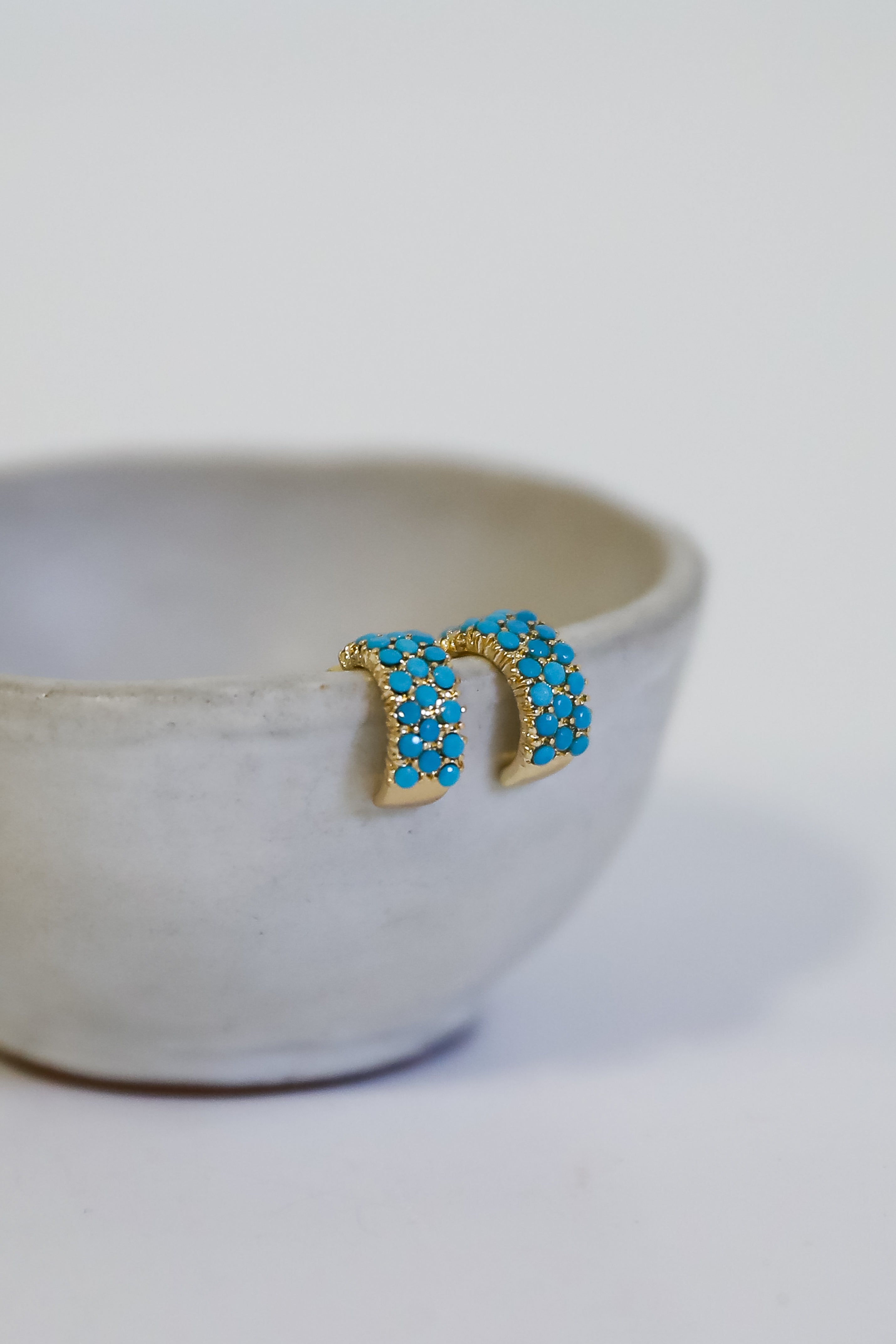 Sami Teal Mini Hoop Earrings