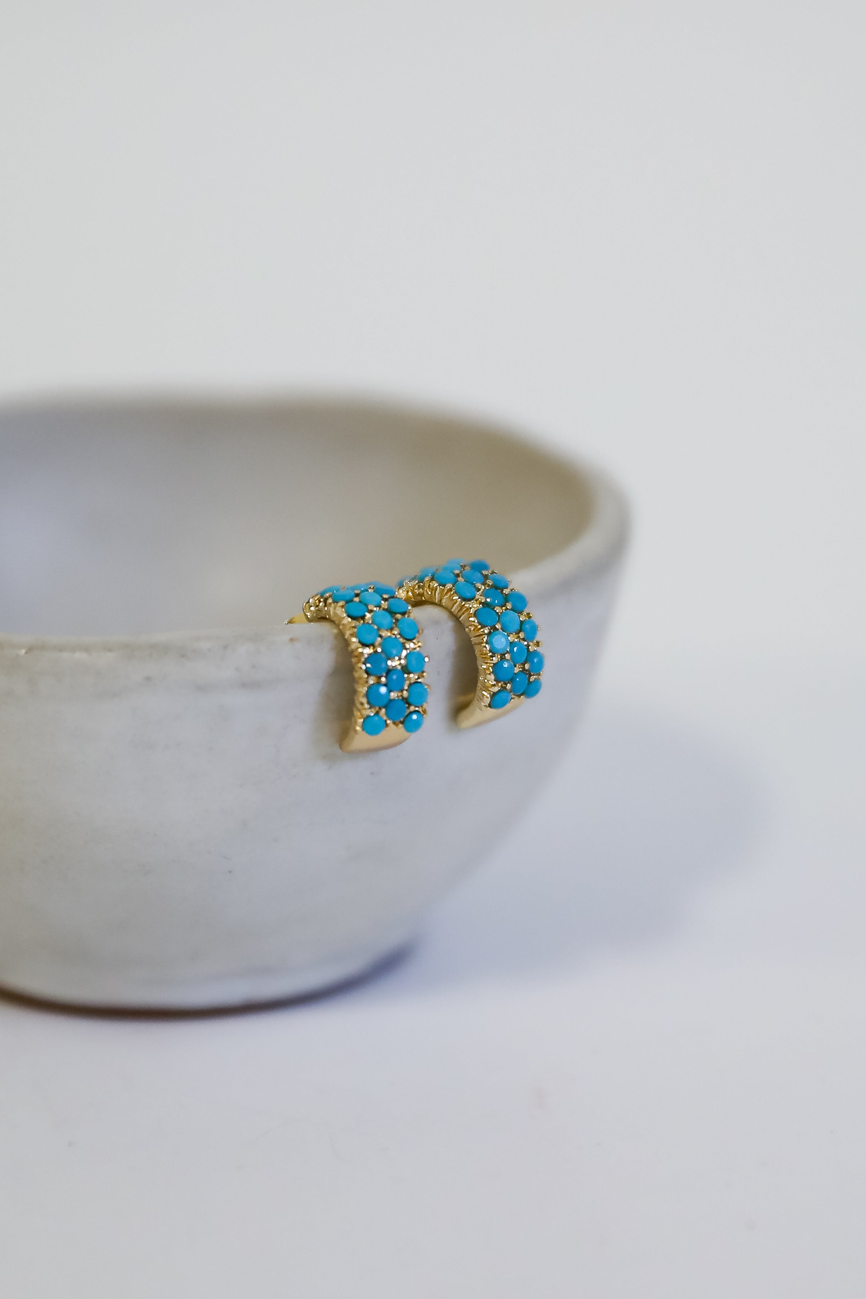 Sami Teal Mini Hoop Earrings