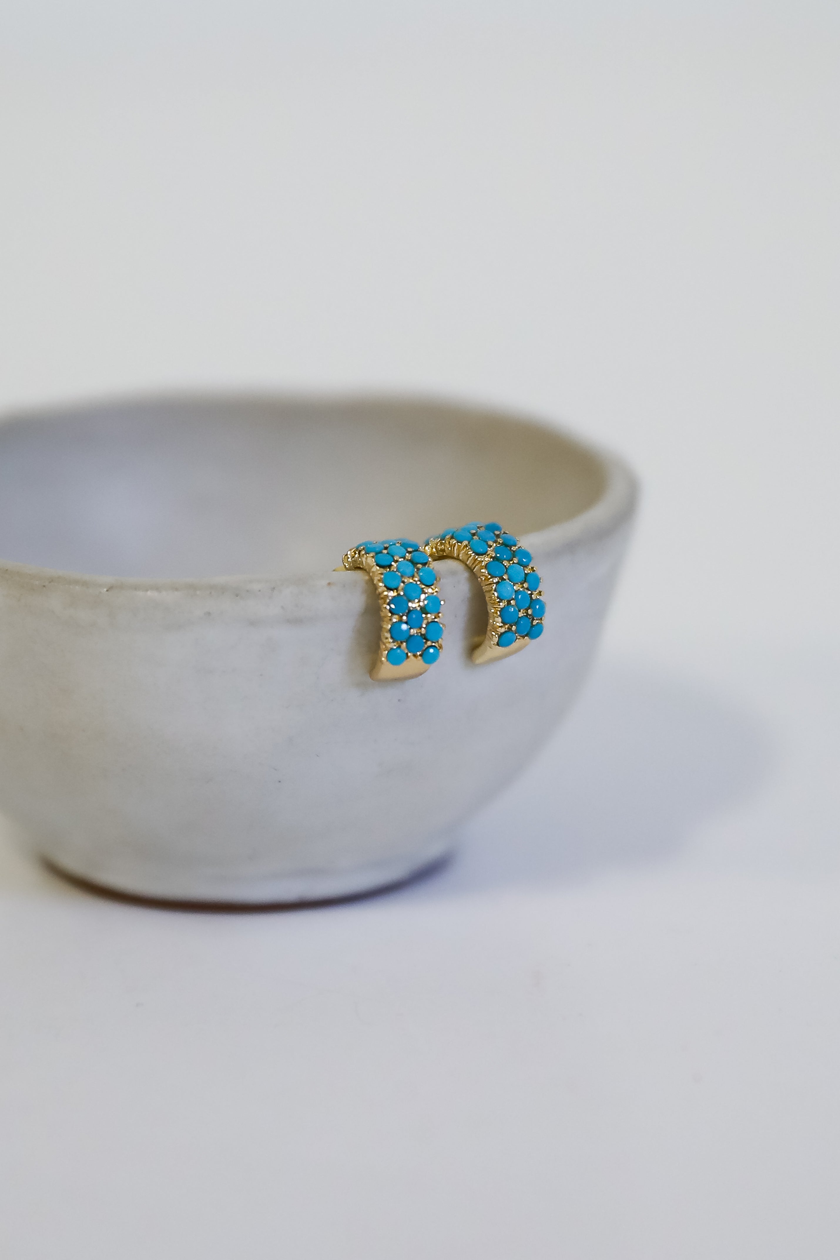 Sami Teal Mini Hoop Earrings