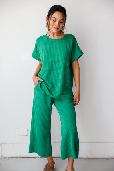 cute green Textured Top  for women