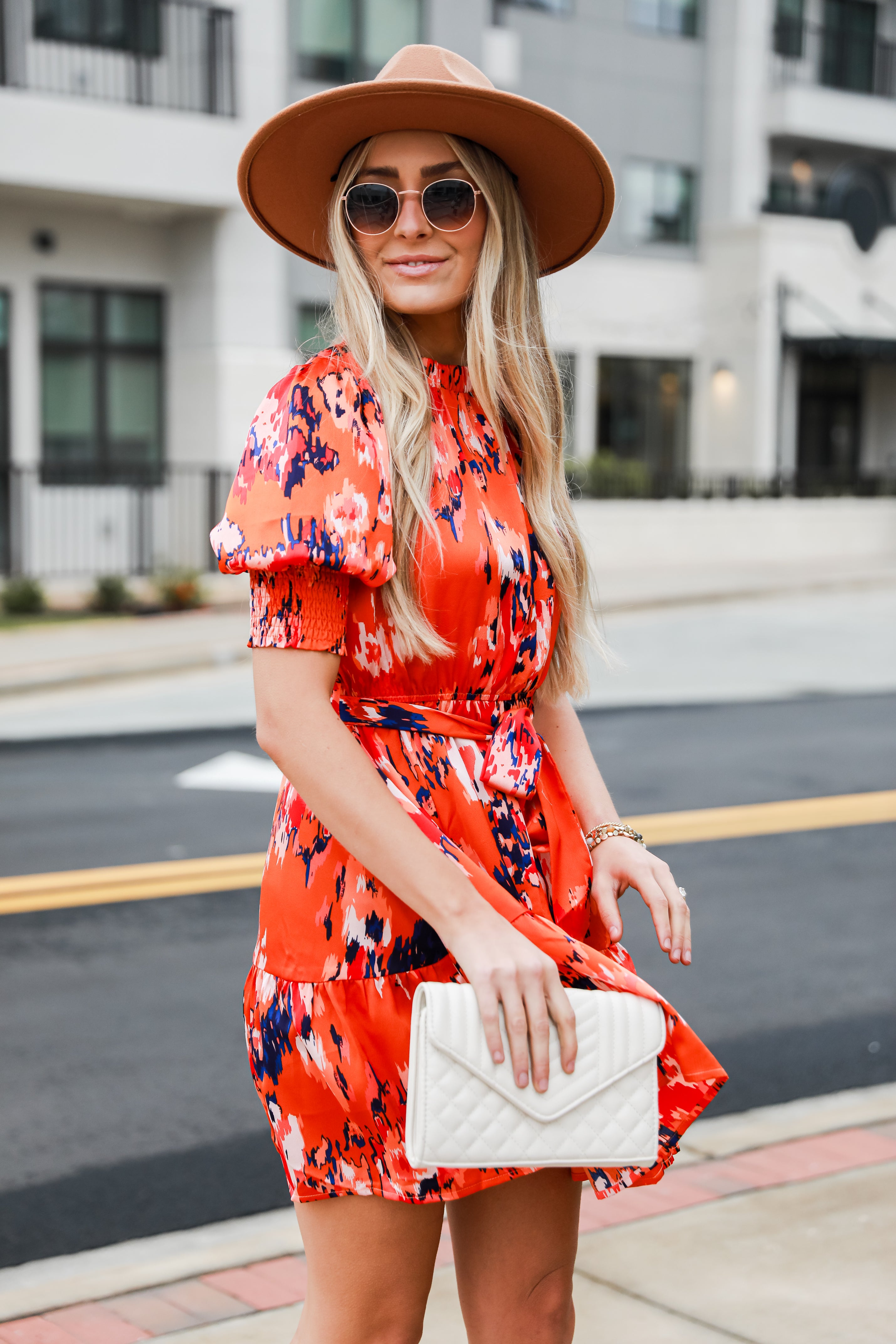 cute orange mini dresses