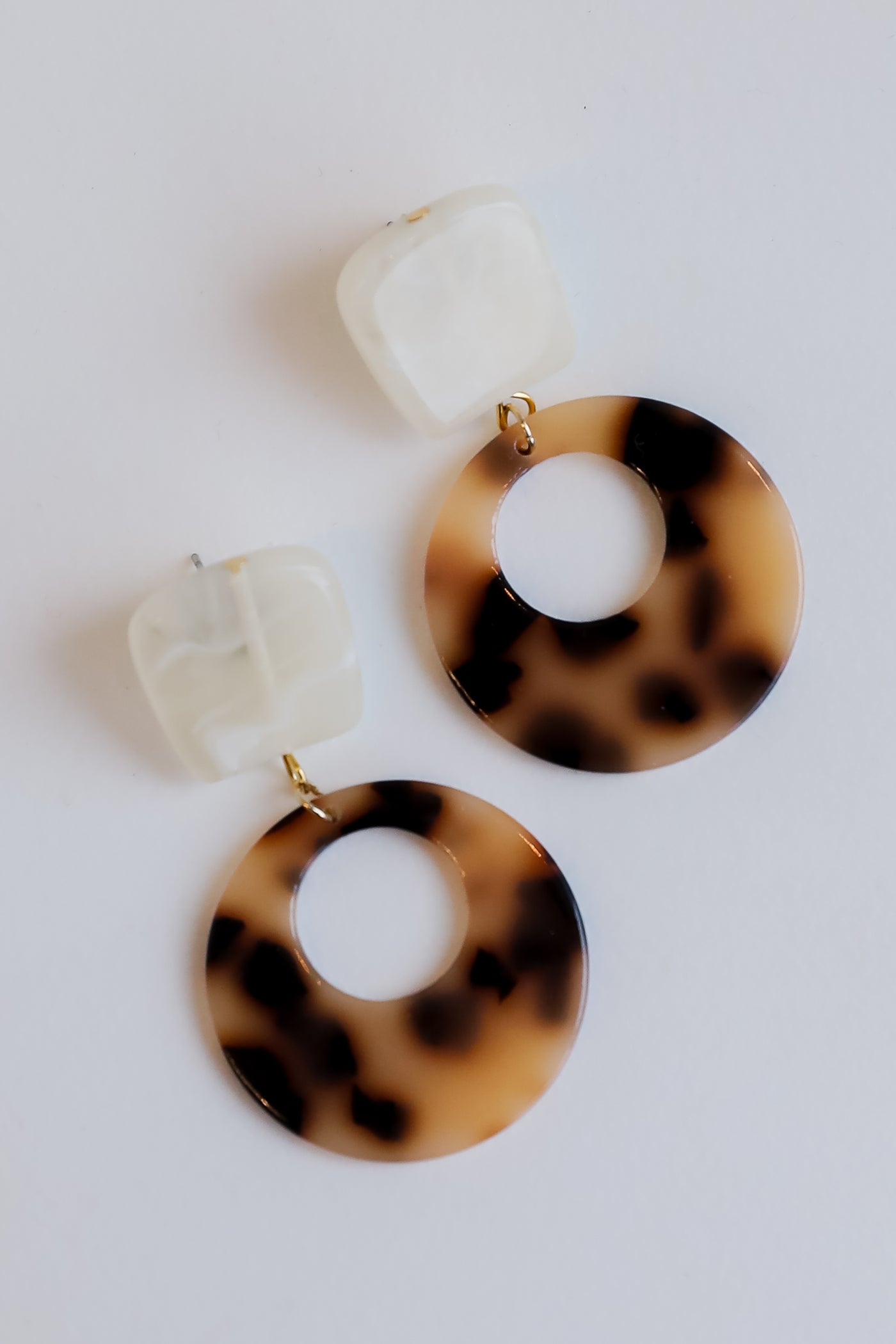 ivory Acrylic Drop Earrings