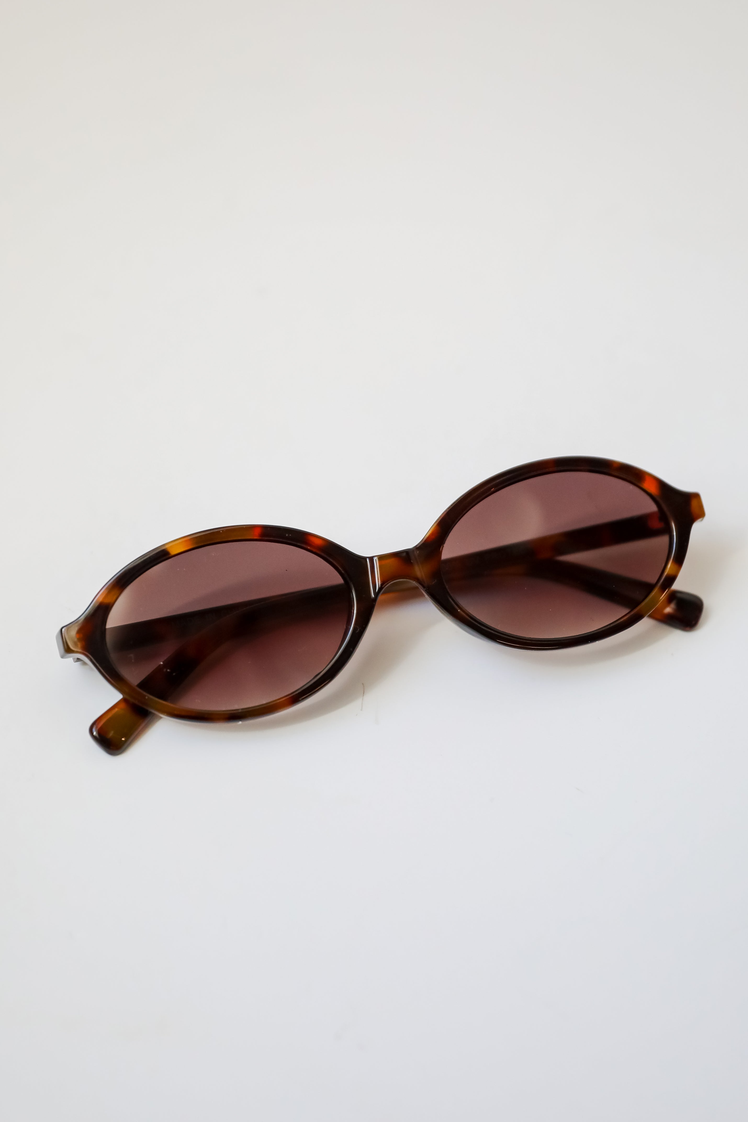 Comes In Waves Tortoise Oval Sunglasses