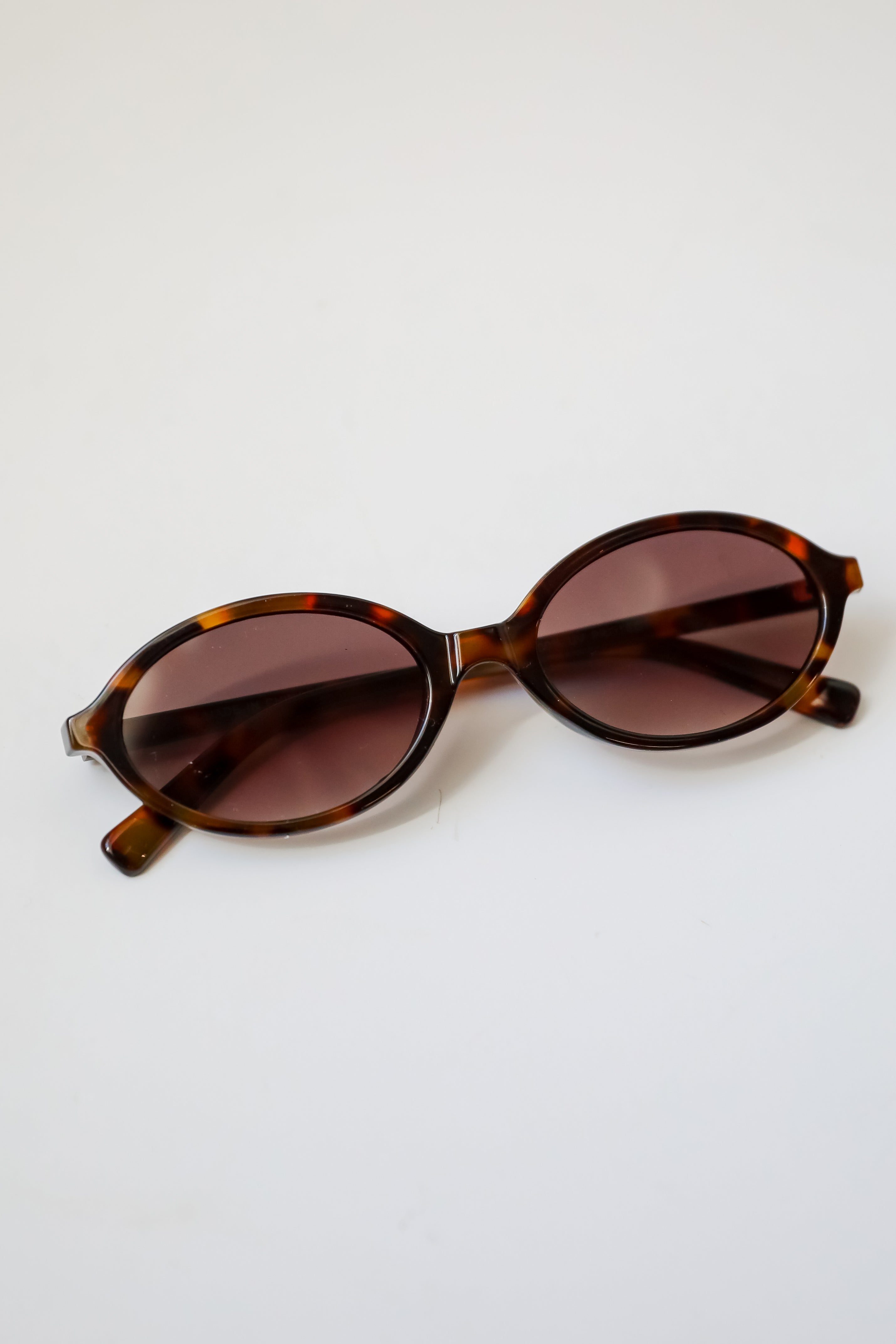 Comes In Waves Tortoise Oval Sunglasses