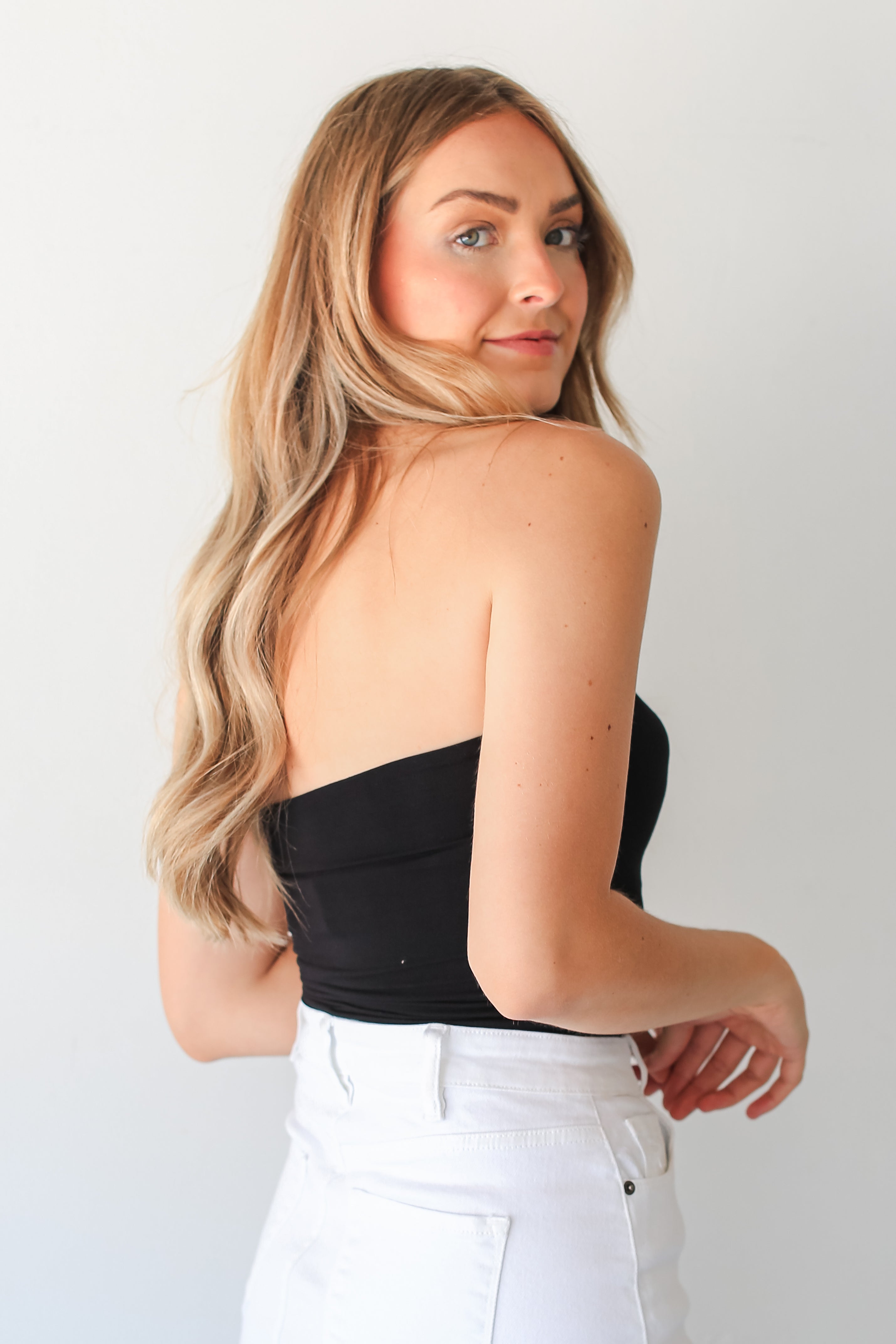 black Tube Top side view