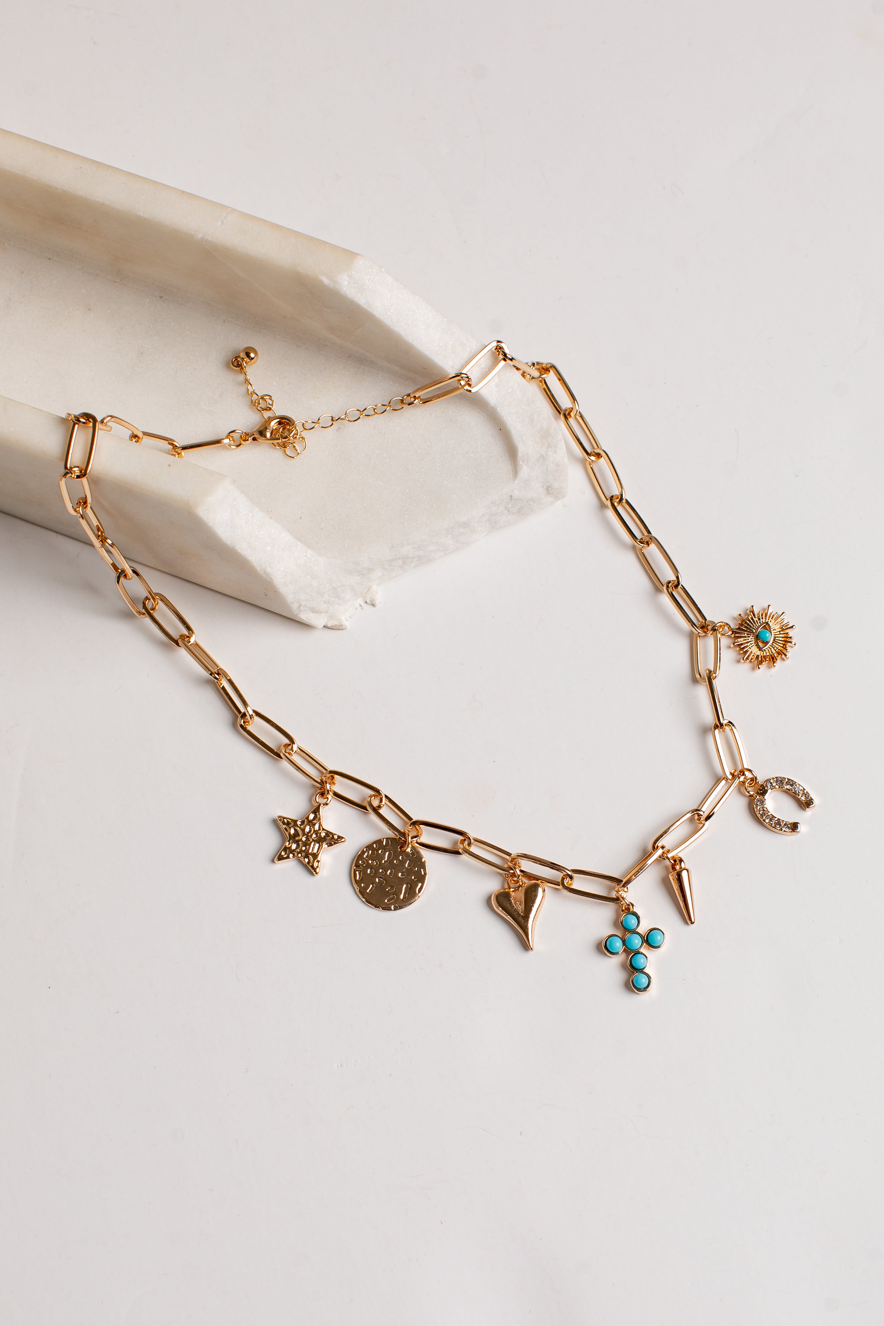 Lillie Turquoise Charm Necklace