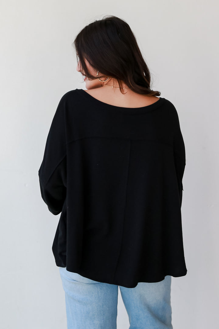 black Oversized Knit Top back view