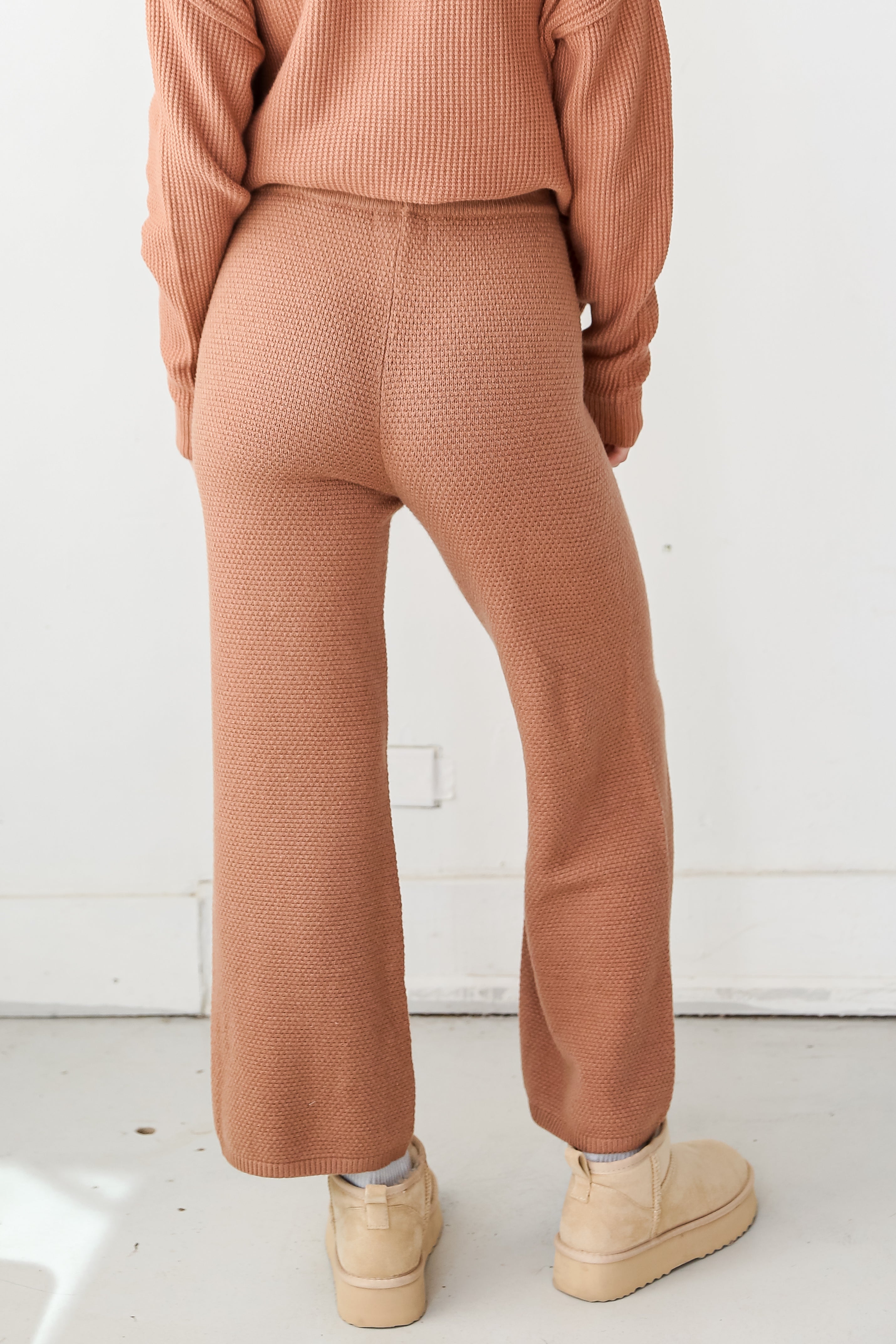 waffle knit lounge set