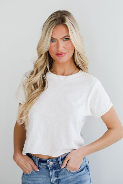 White Cropped Tee for women