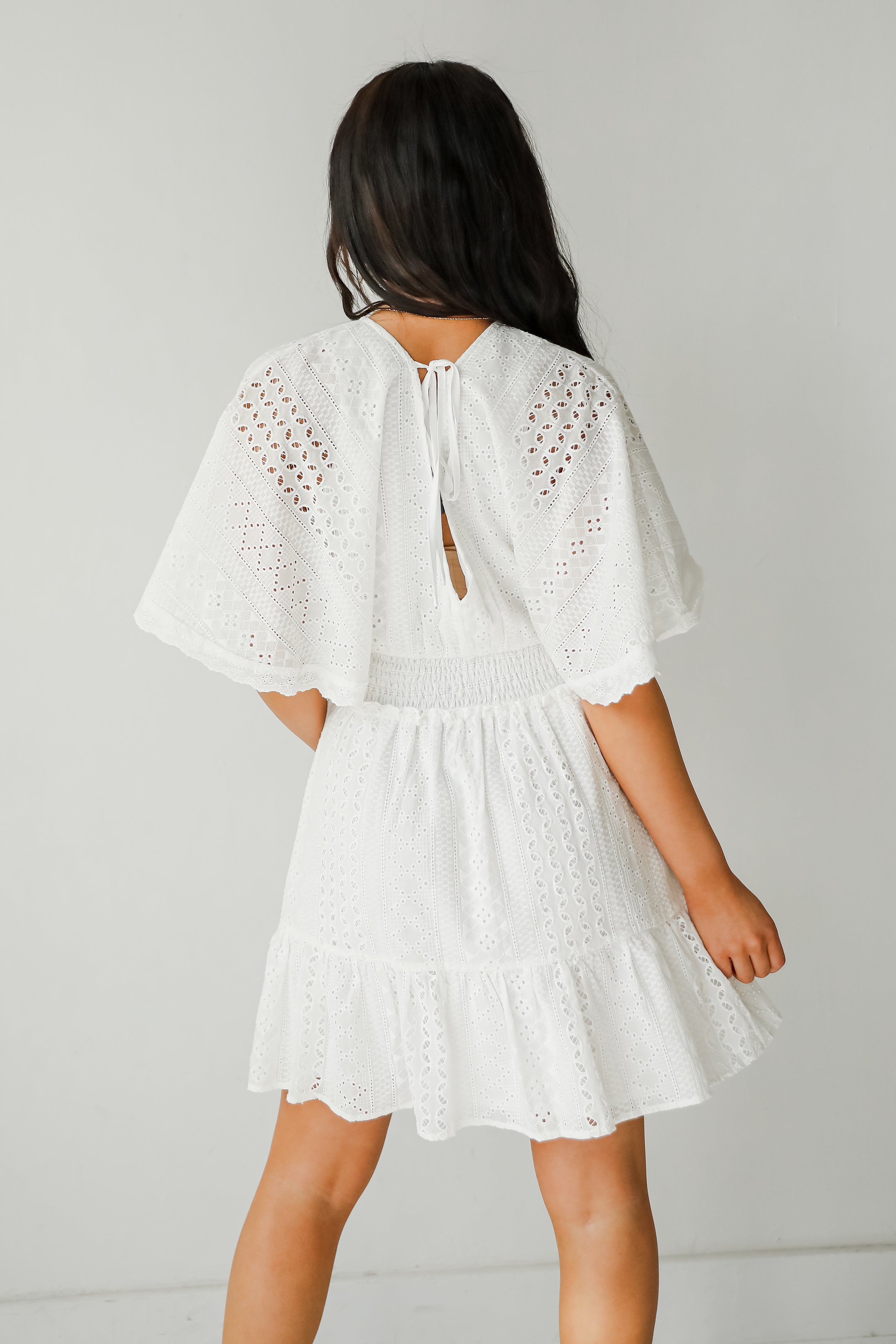 Extraordinary Presence White Eyelet Mini Dress