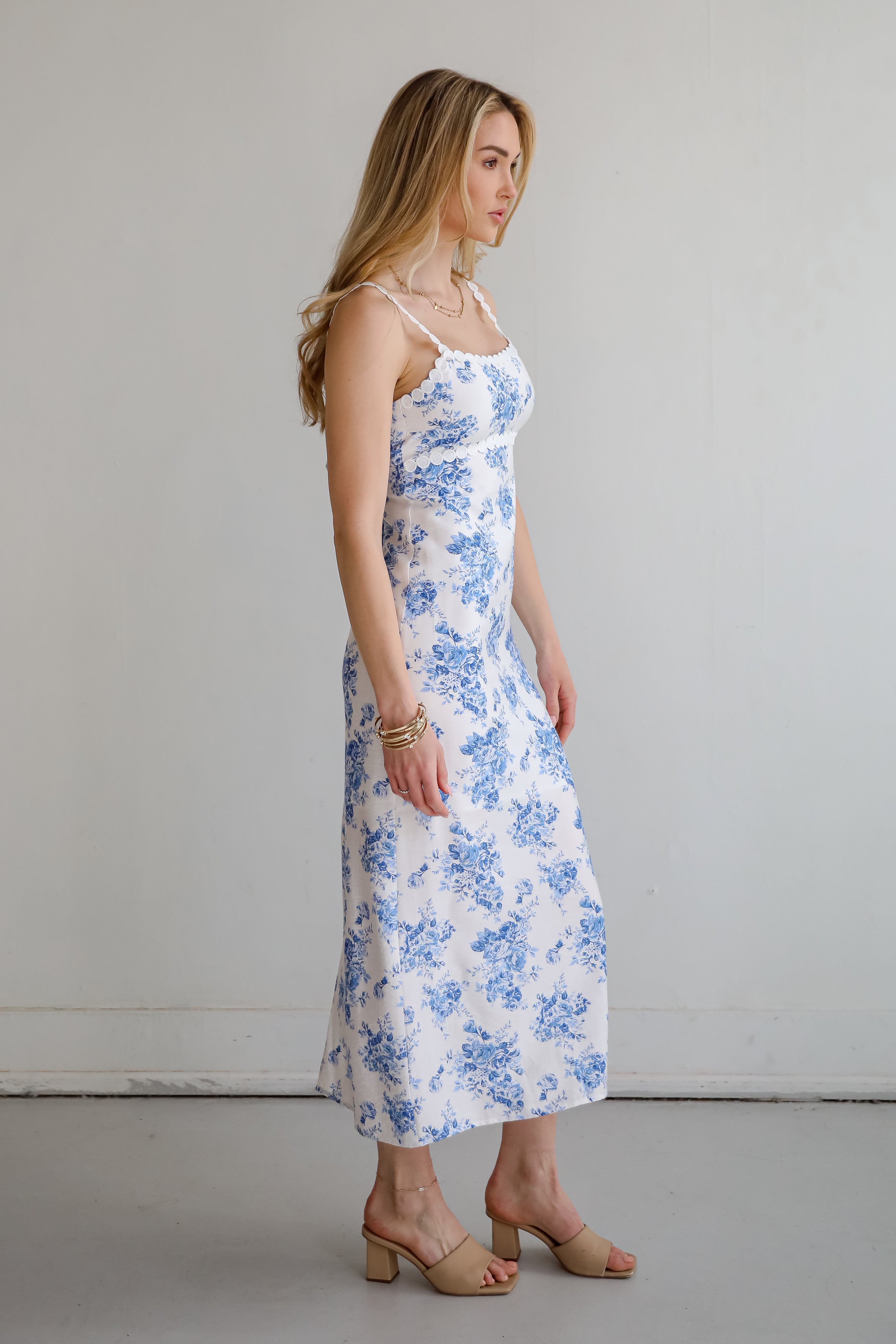 Divinely Sunny White Floral Maxi Dress