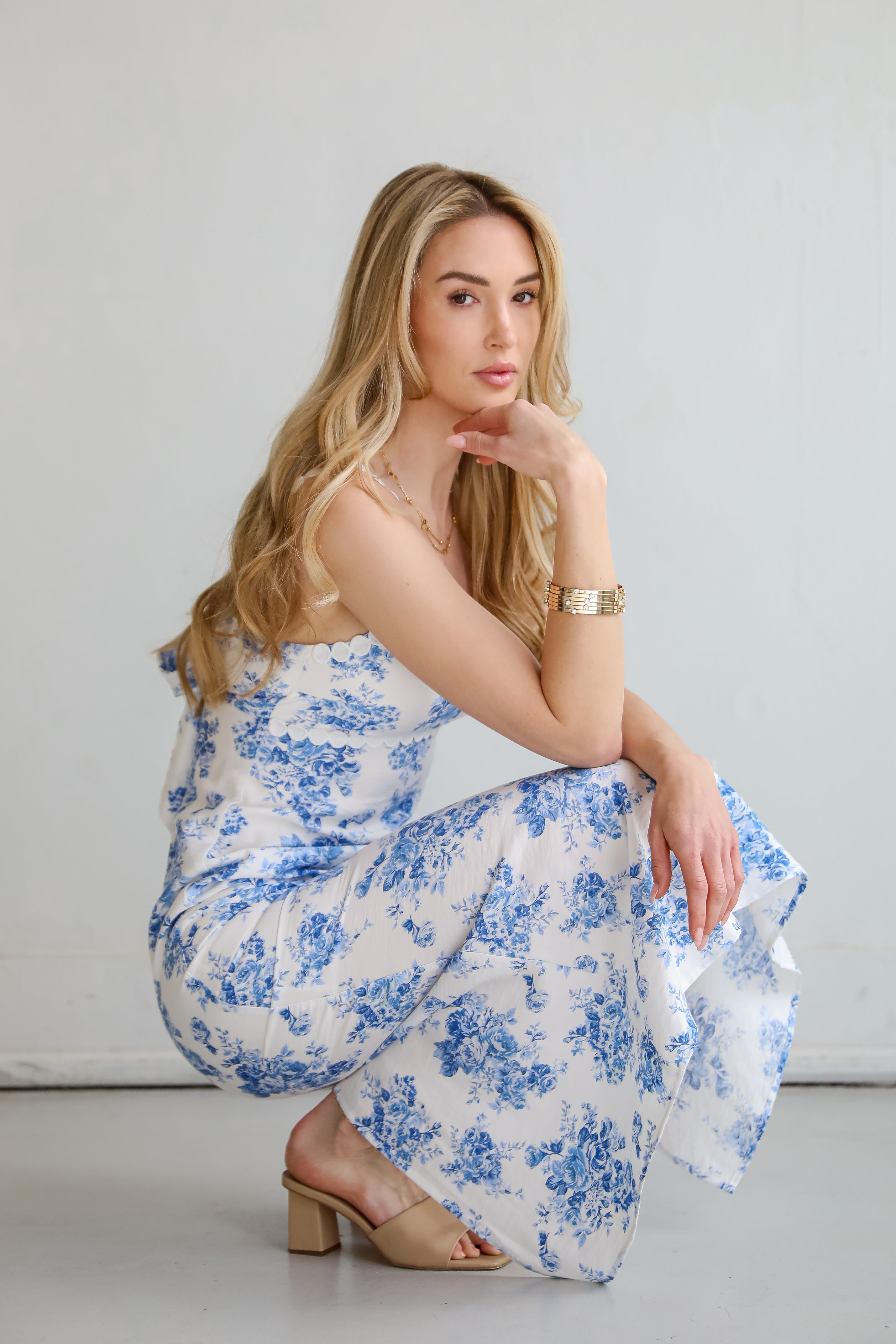 Divinely Sunny White Floral Maxi Dress