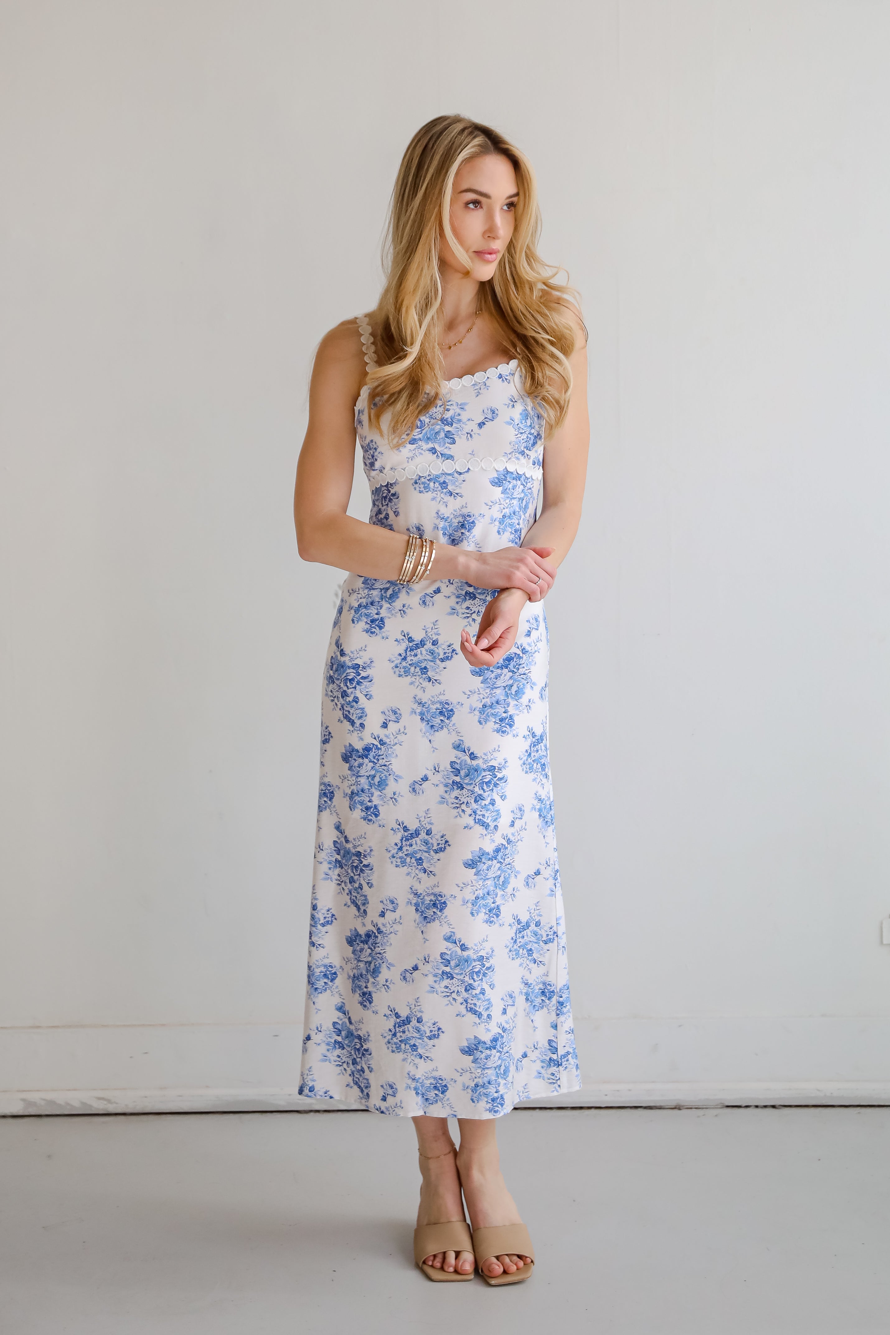 Divinely Sunny White Floral Maxi Dress