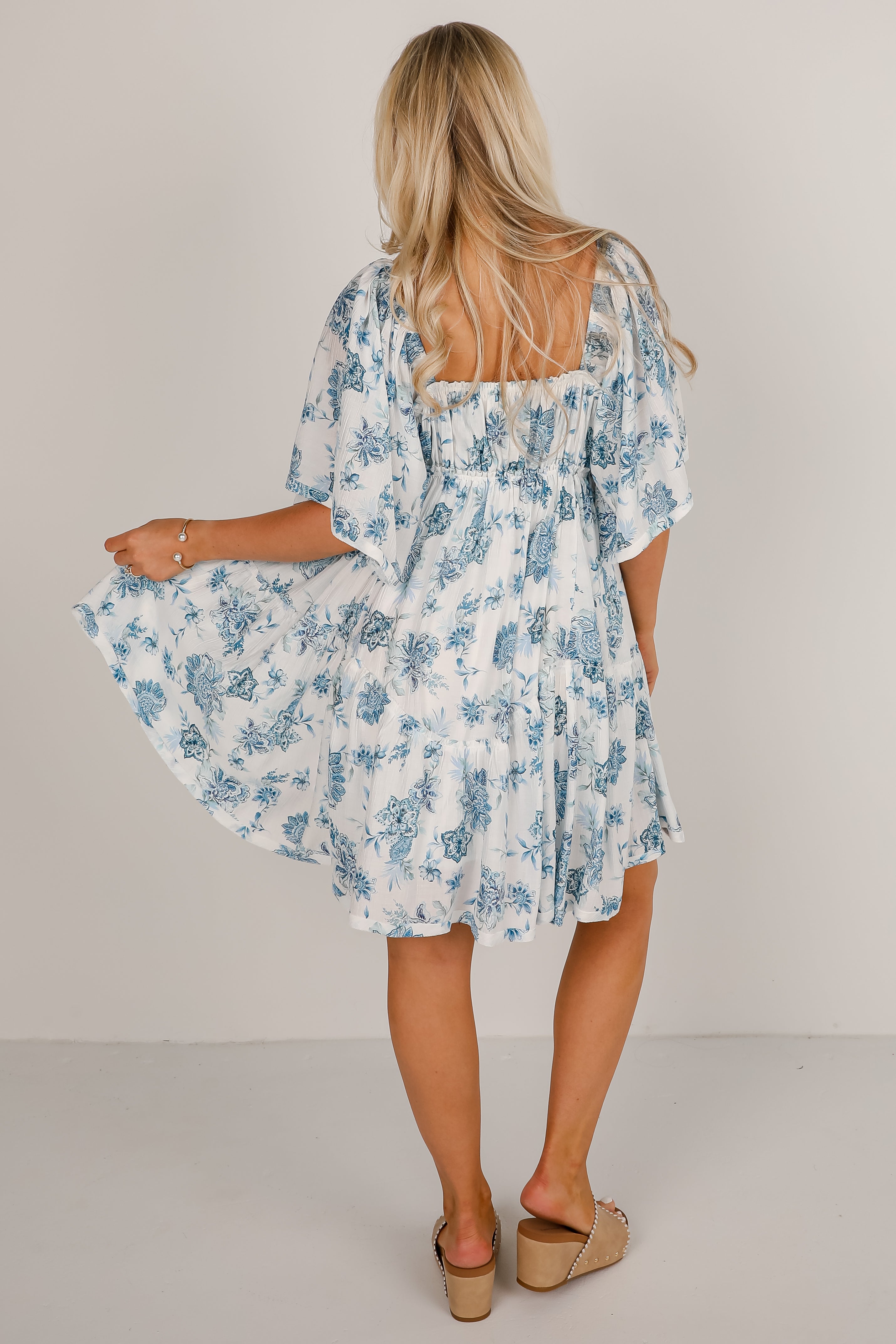 Memorably Iconic White Floral Mini Dress