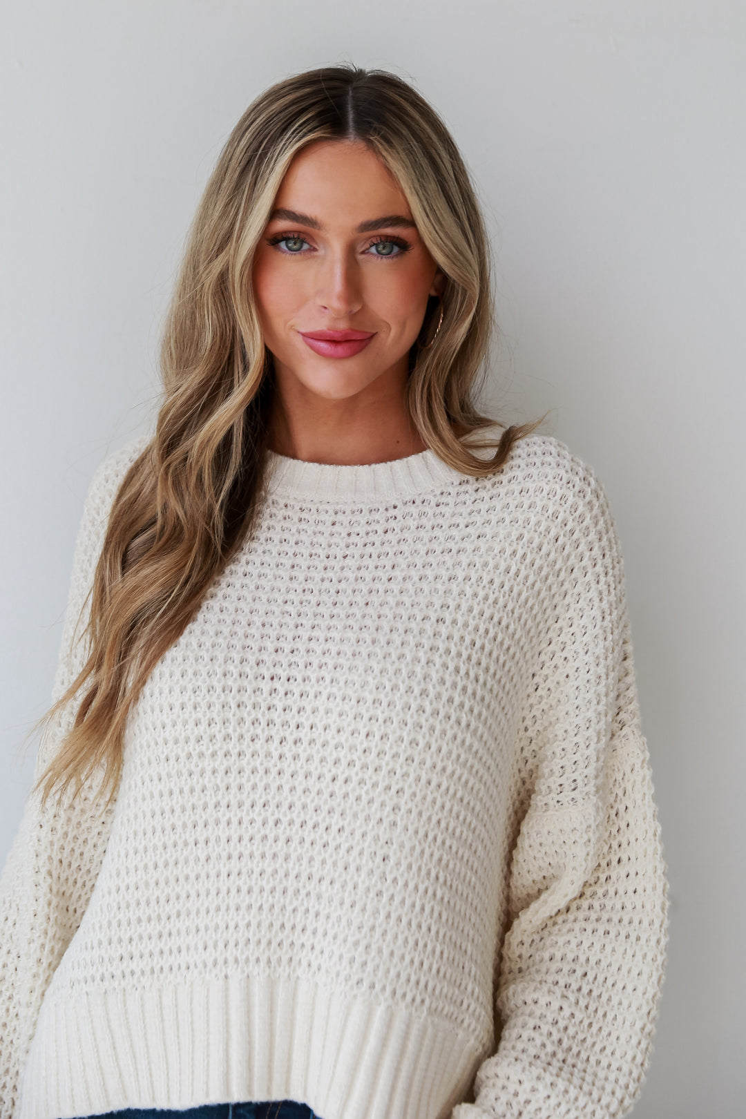 Ivory Oversized Sweater front view