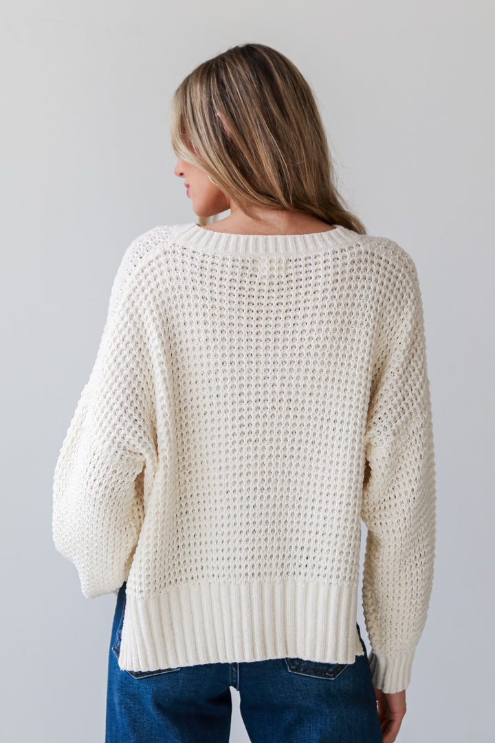 Ivory Oversized Sweater back view