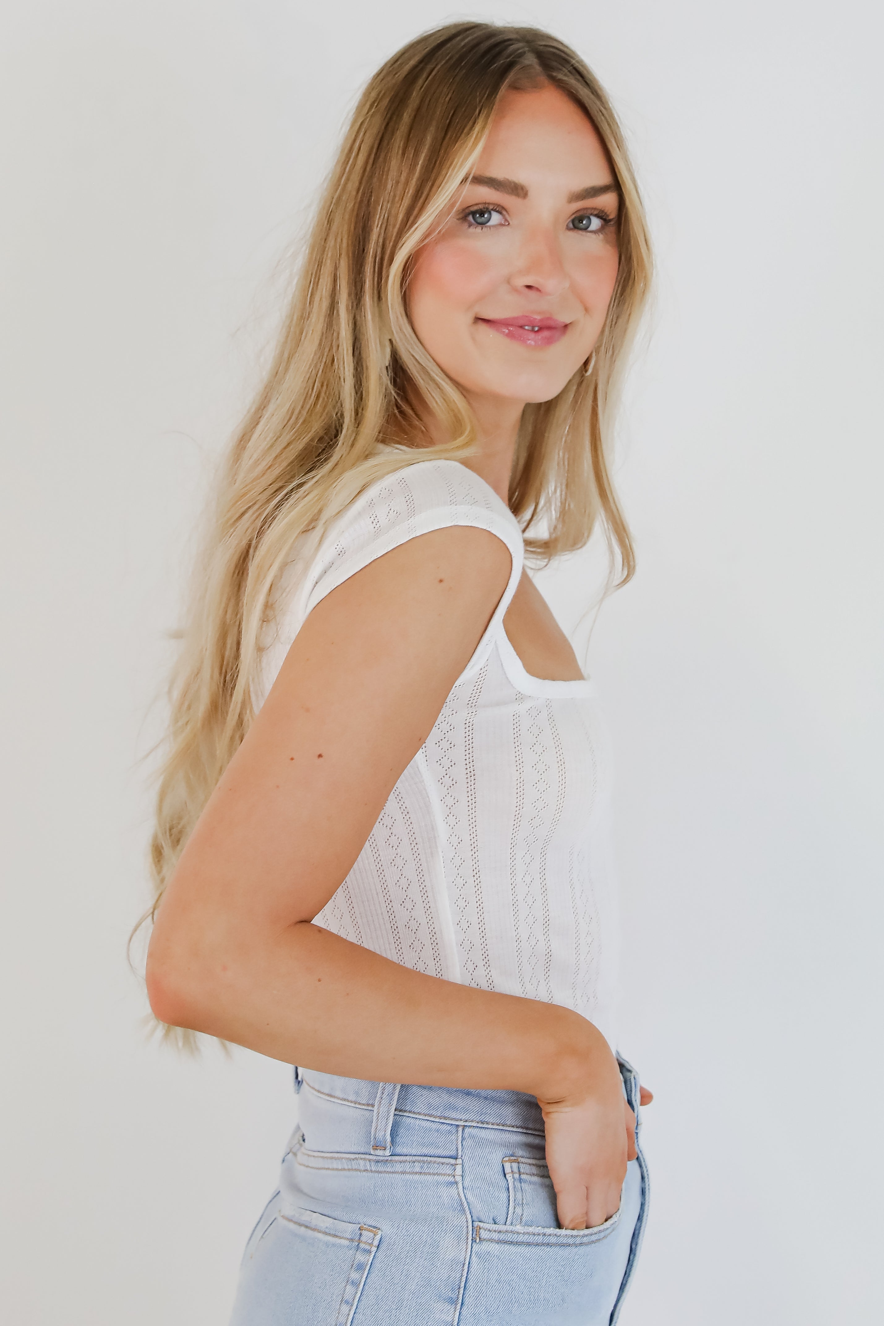 Conveniently Cute Pointelle Tee