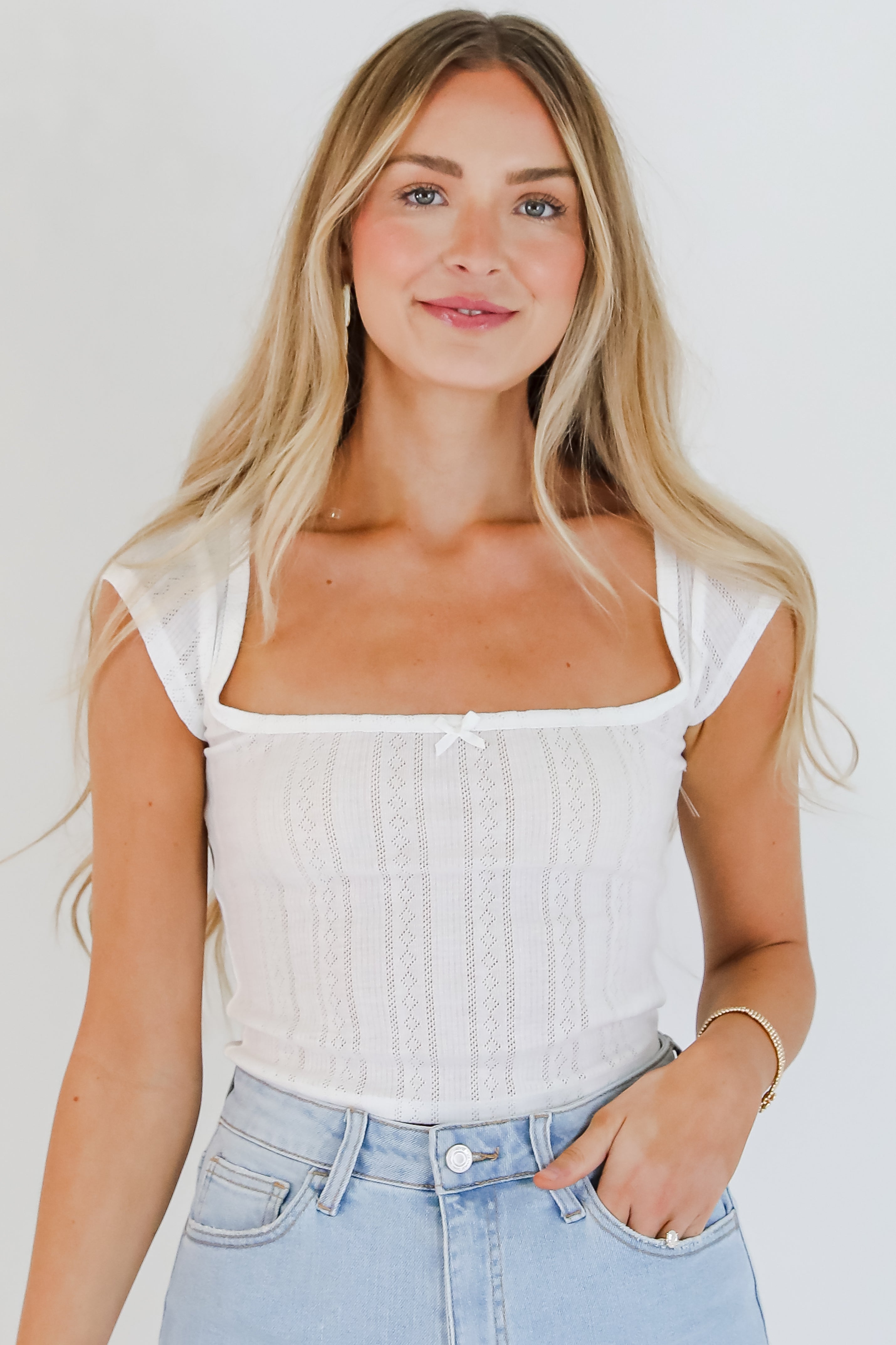 Conveniently Cute Pointelle Tee