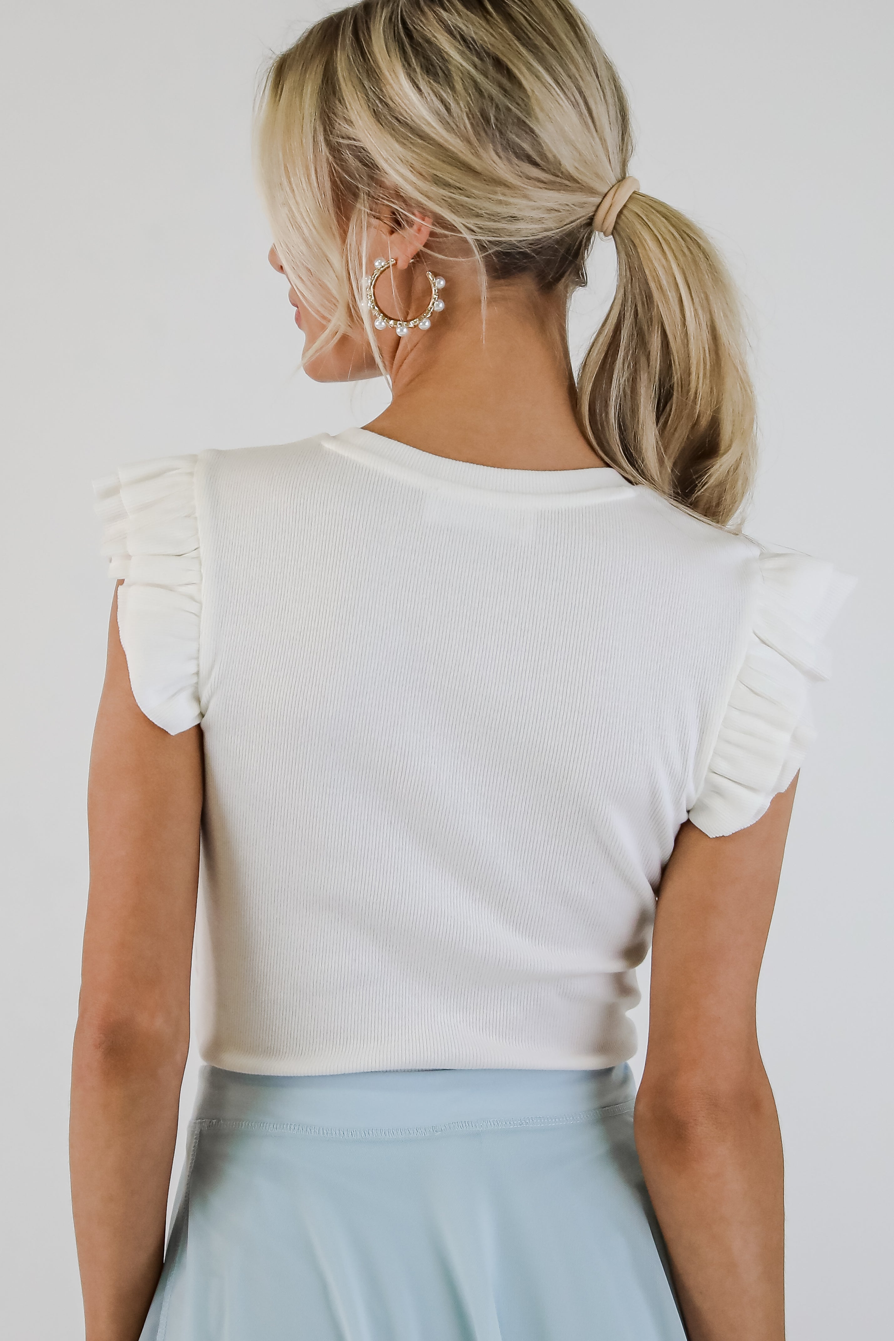 Endless Charm Off White Ruffle Top - DU DEAL